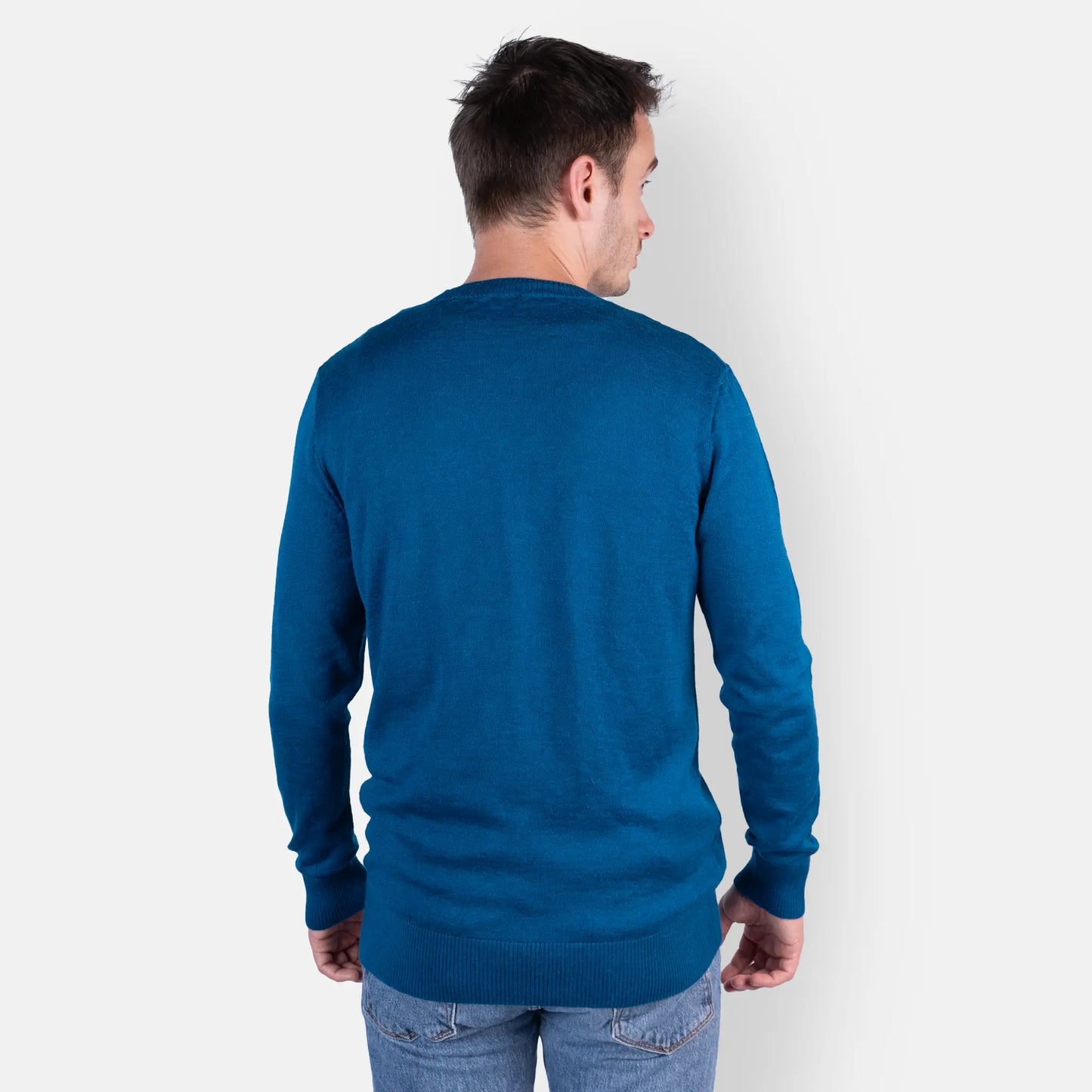 mens alpaca wool sweater functional color teal