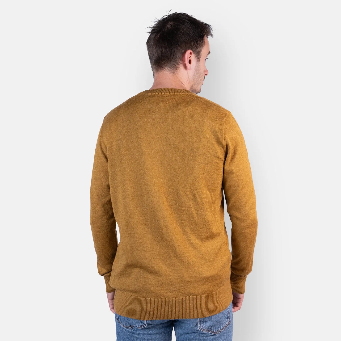 mens alpaca wool sweater moisture wicking color gold