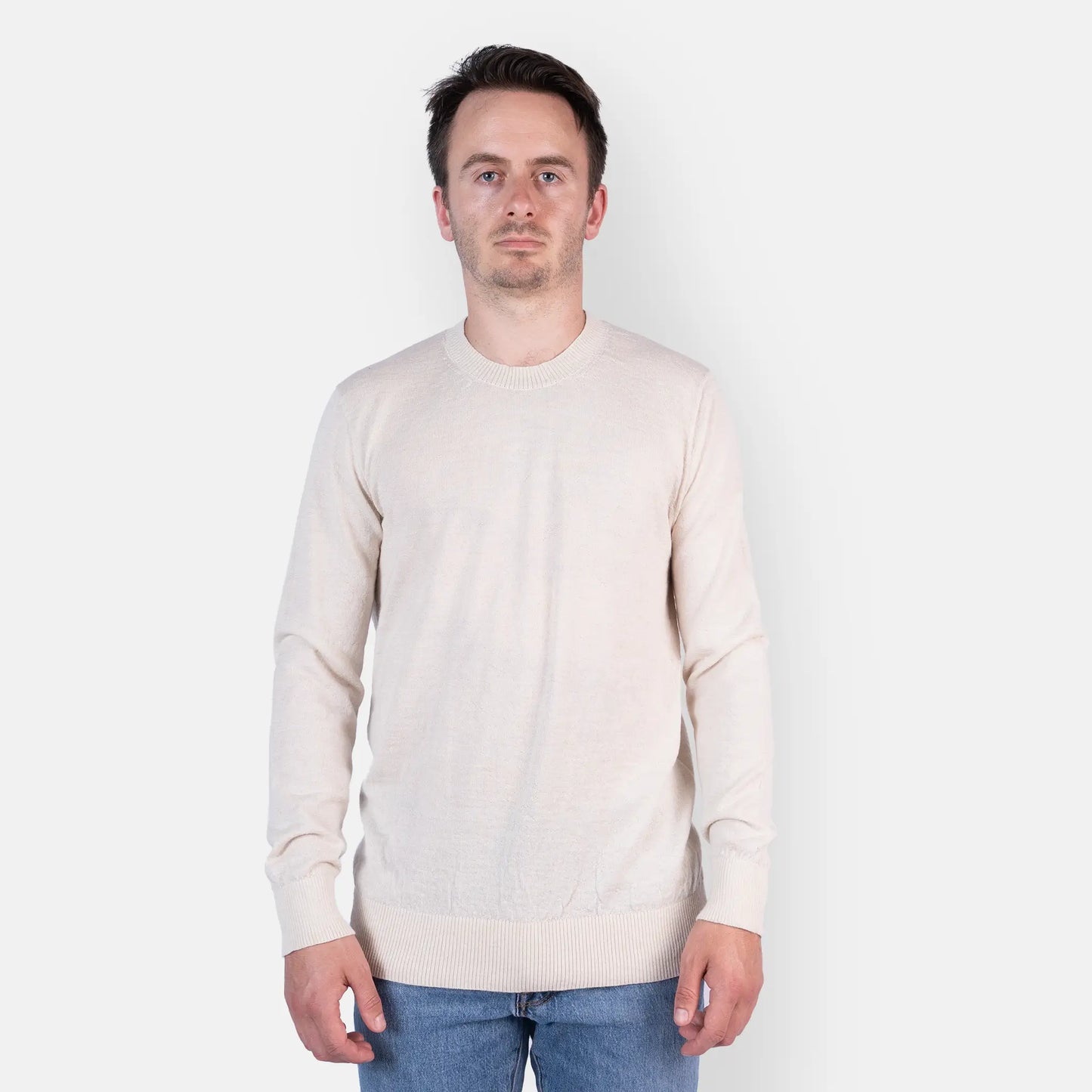 mens alpaca wool sweater natural antiodor color undyed