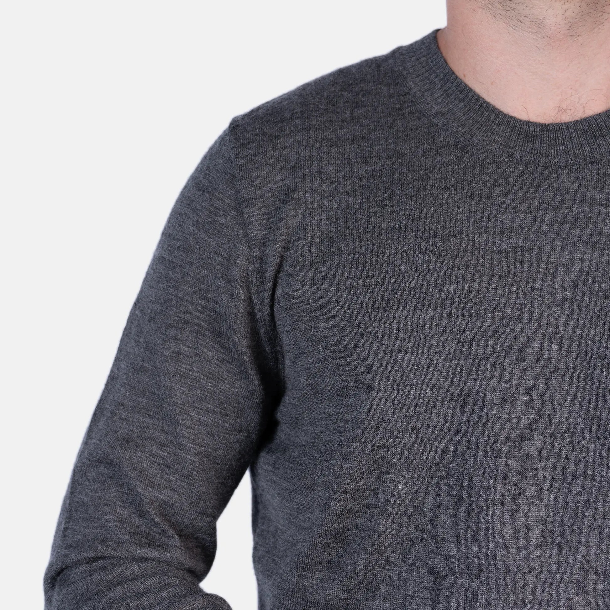 mens alpaca wool sweater single origin color gray