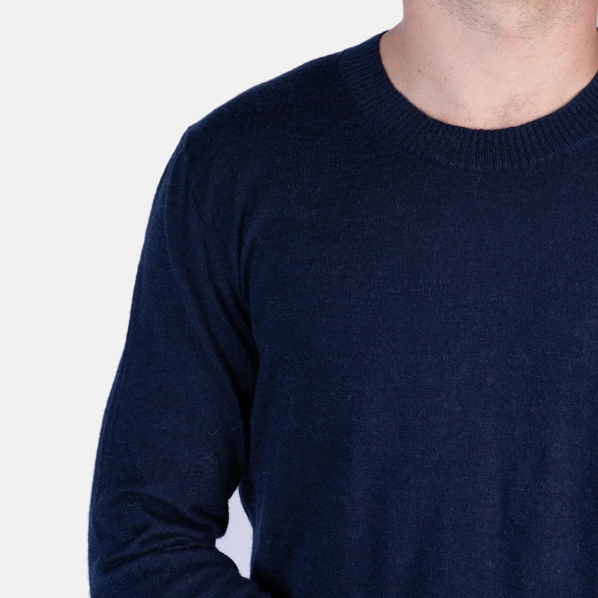 mens alpaca wool sweater sustainable color navy blue
