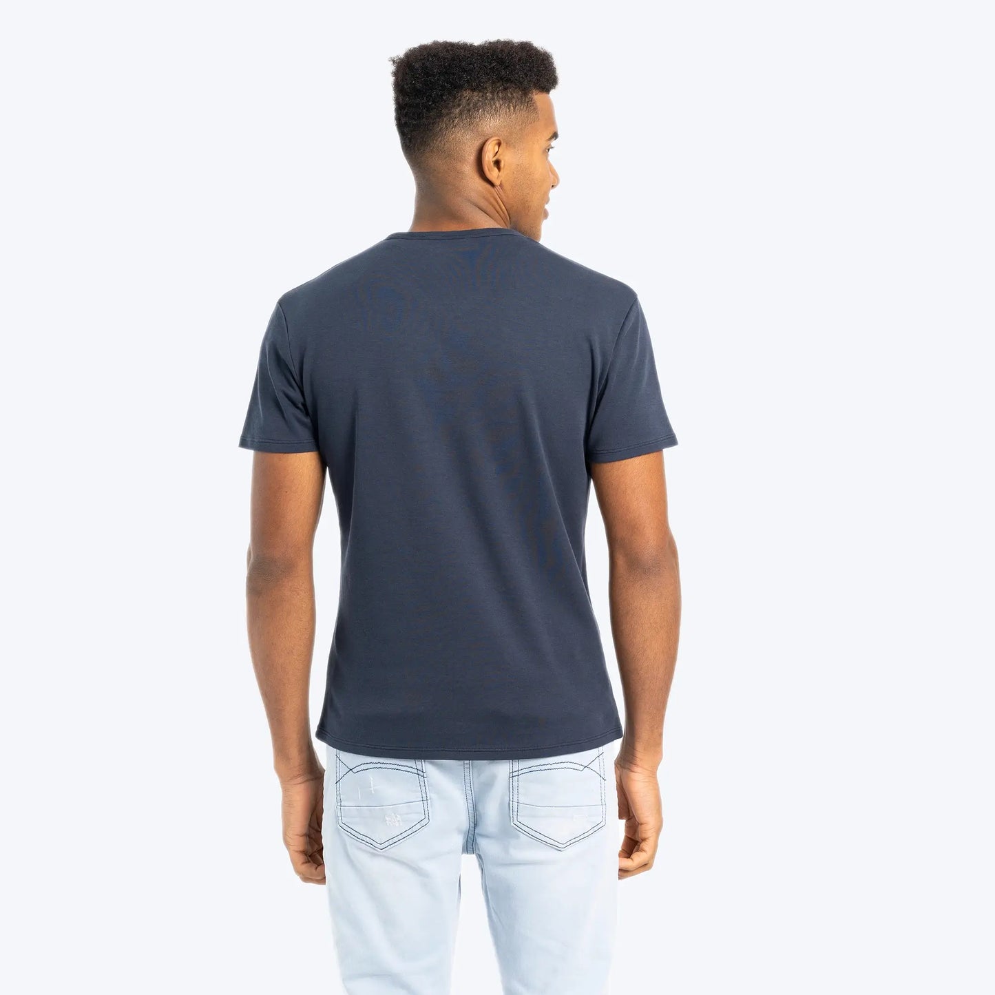 mens finest pima tshirt vneck color navy blue