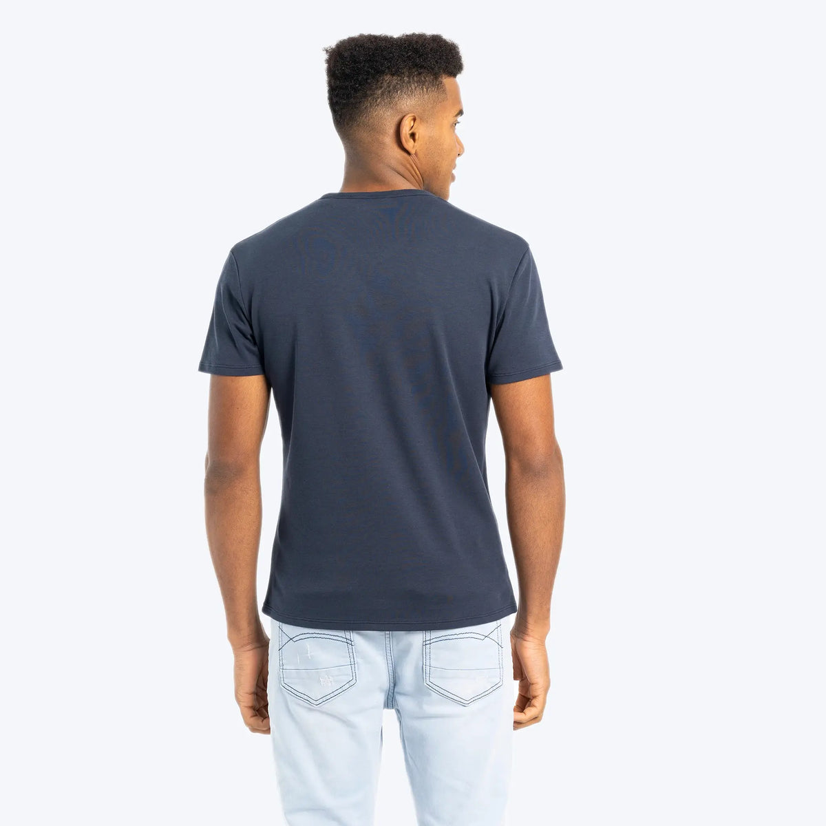 mens finest pima tshirt vneck color navy blue