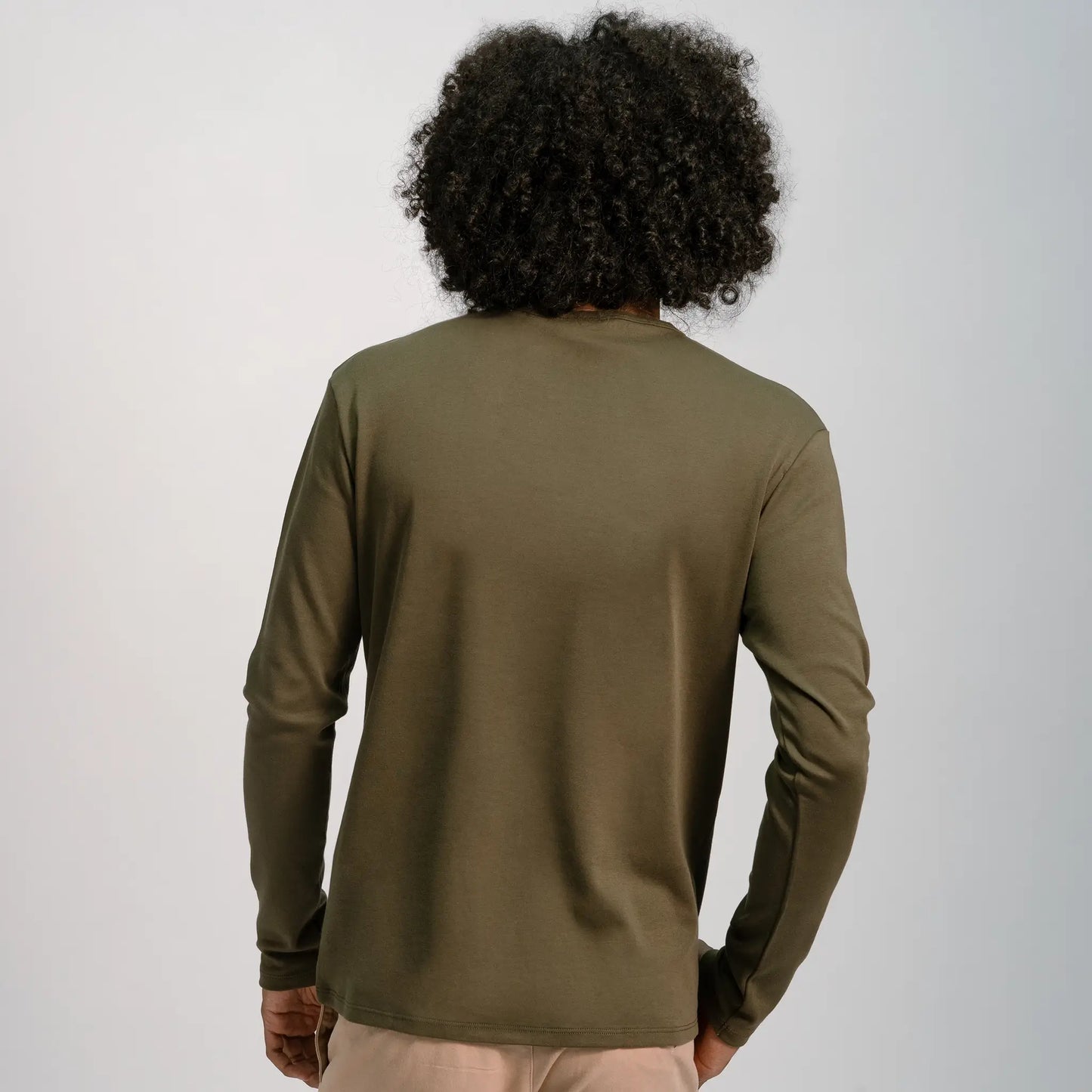 mens hypoallergenic tshirt long sleeve color green