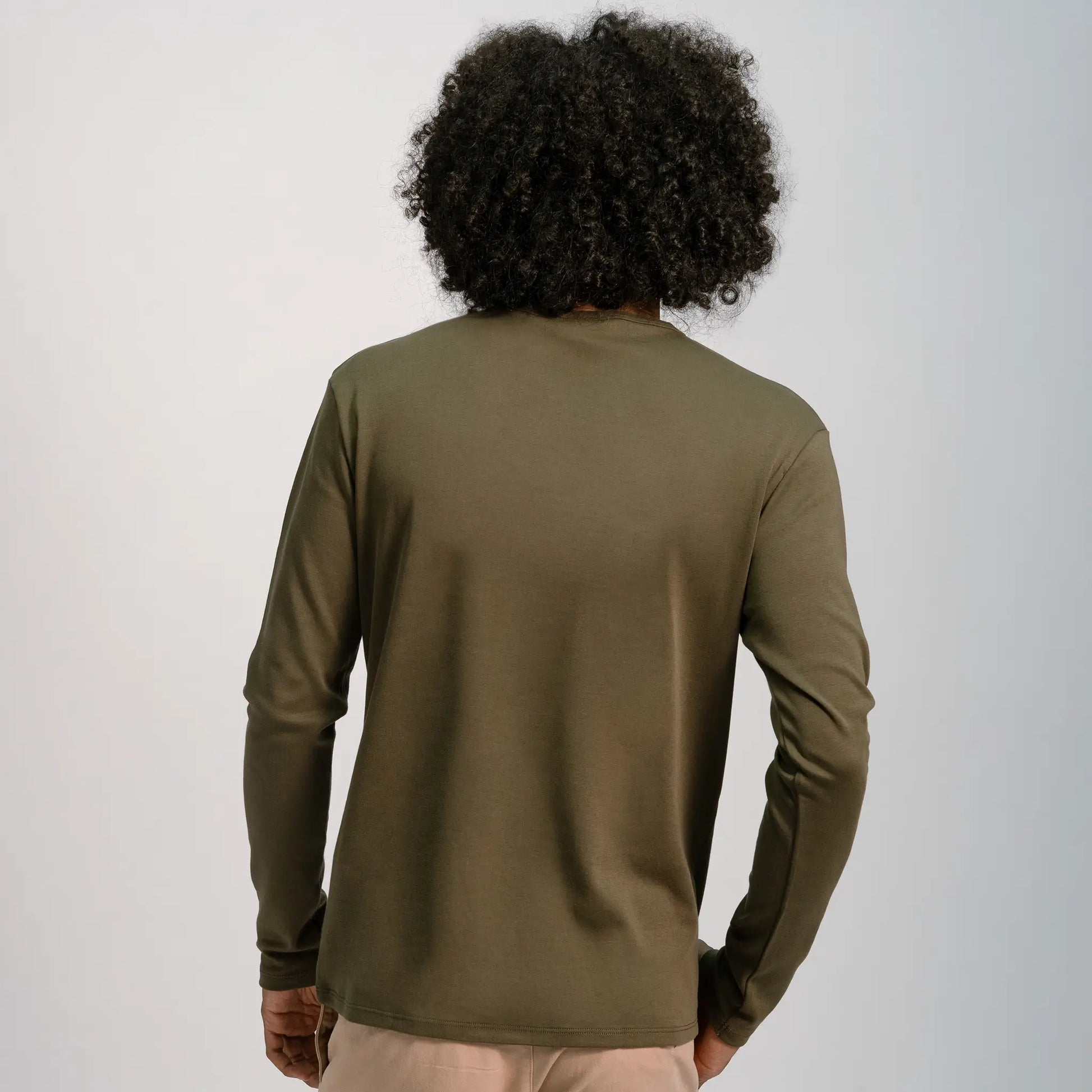 mens hypoallergenic tshirt long sleeve color green