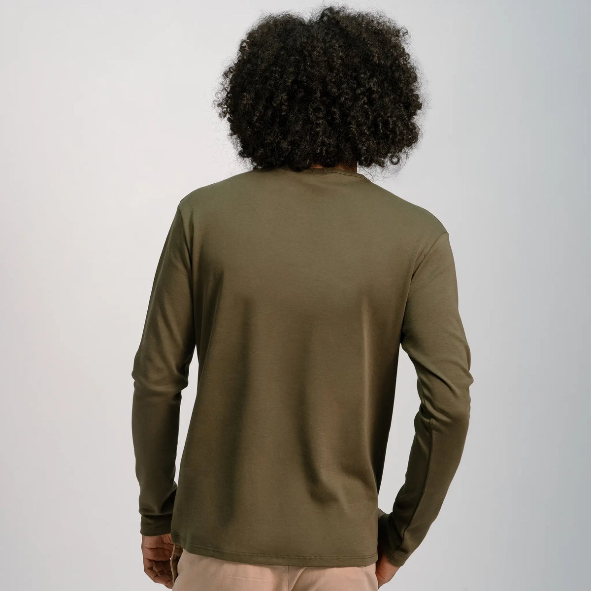 mens hypoallergenic tshirt long sleeve color green
