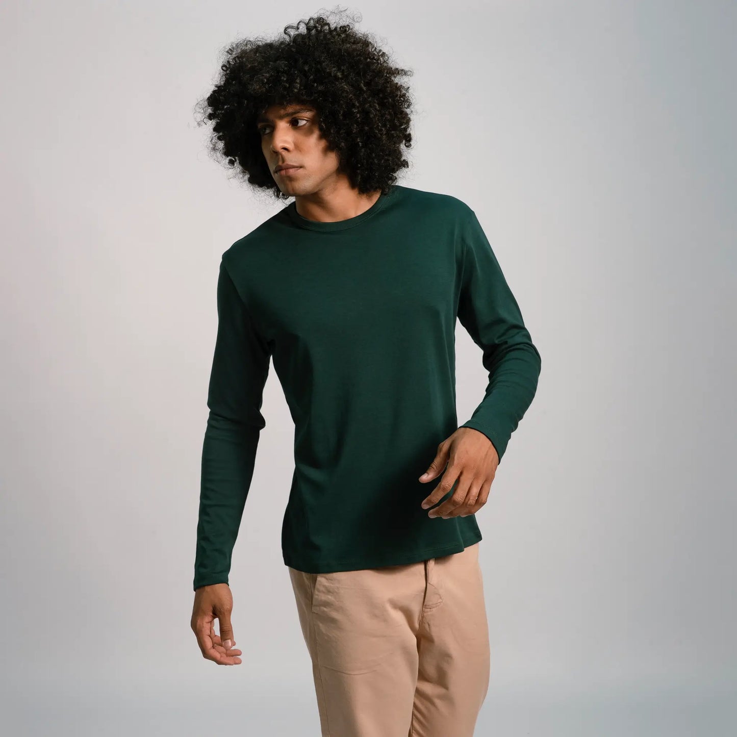 mens low impact dye tshirt long sleeve color dark teal