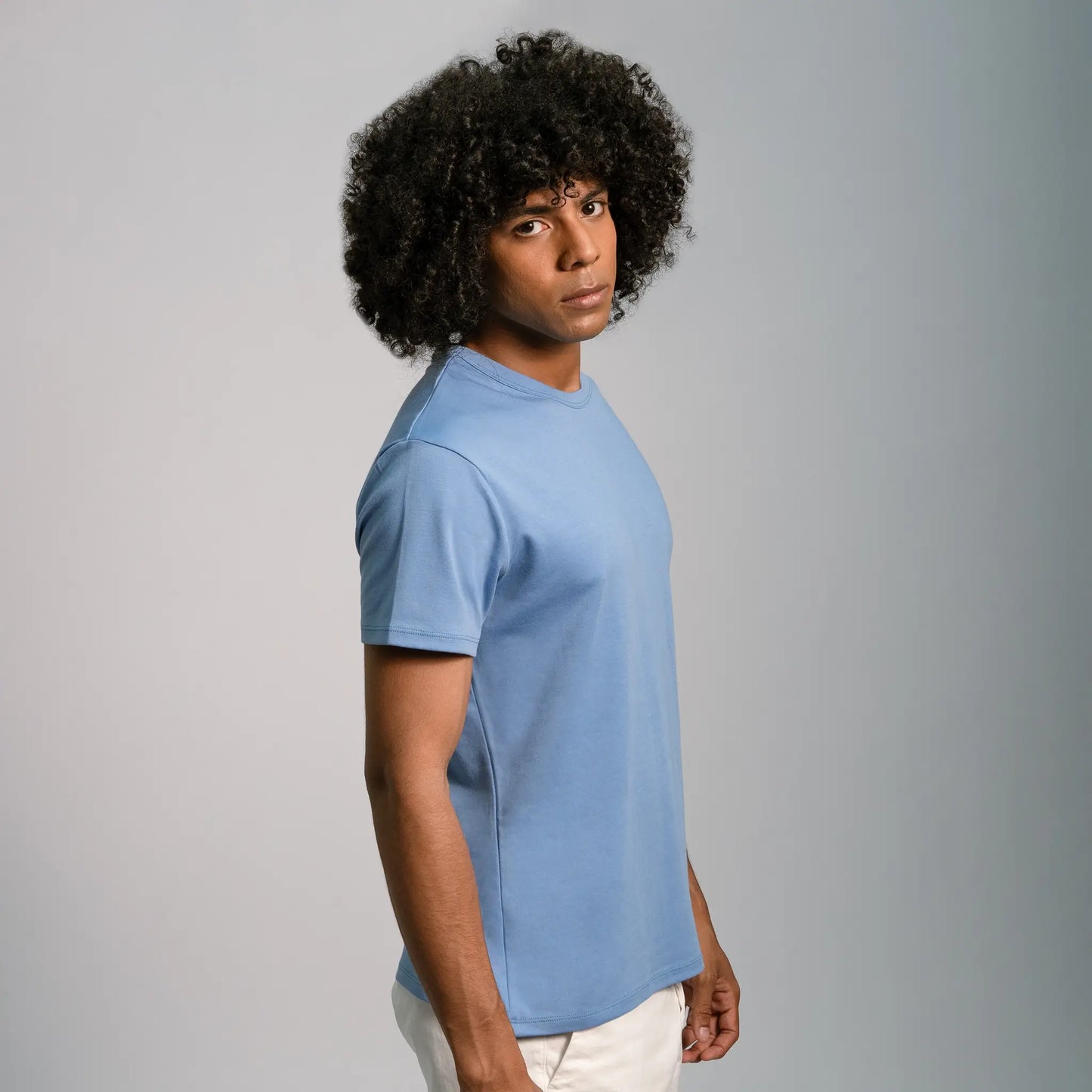 mens most sustainable crew neck color sky blue