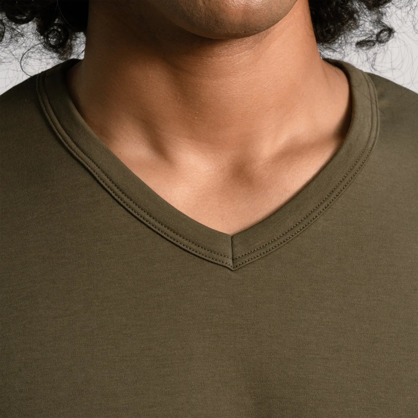 mens natural dye tshirt vneck color green
