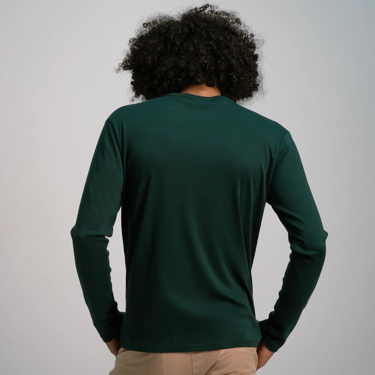 mens natural product tshirt long sleeve color dark teal