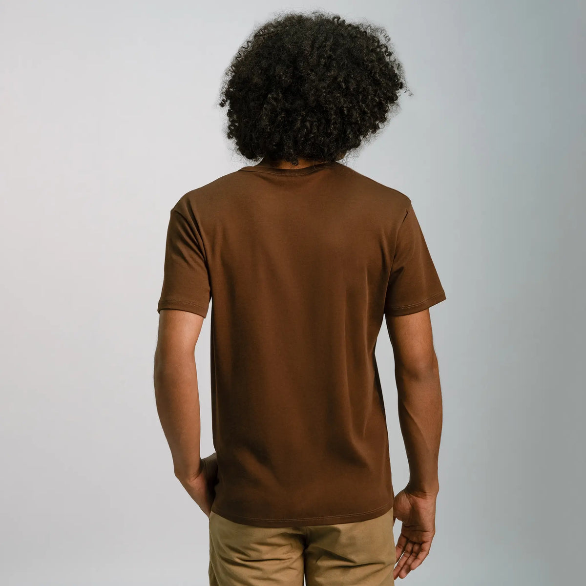 mens organic cotton tshirt vneck color brown