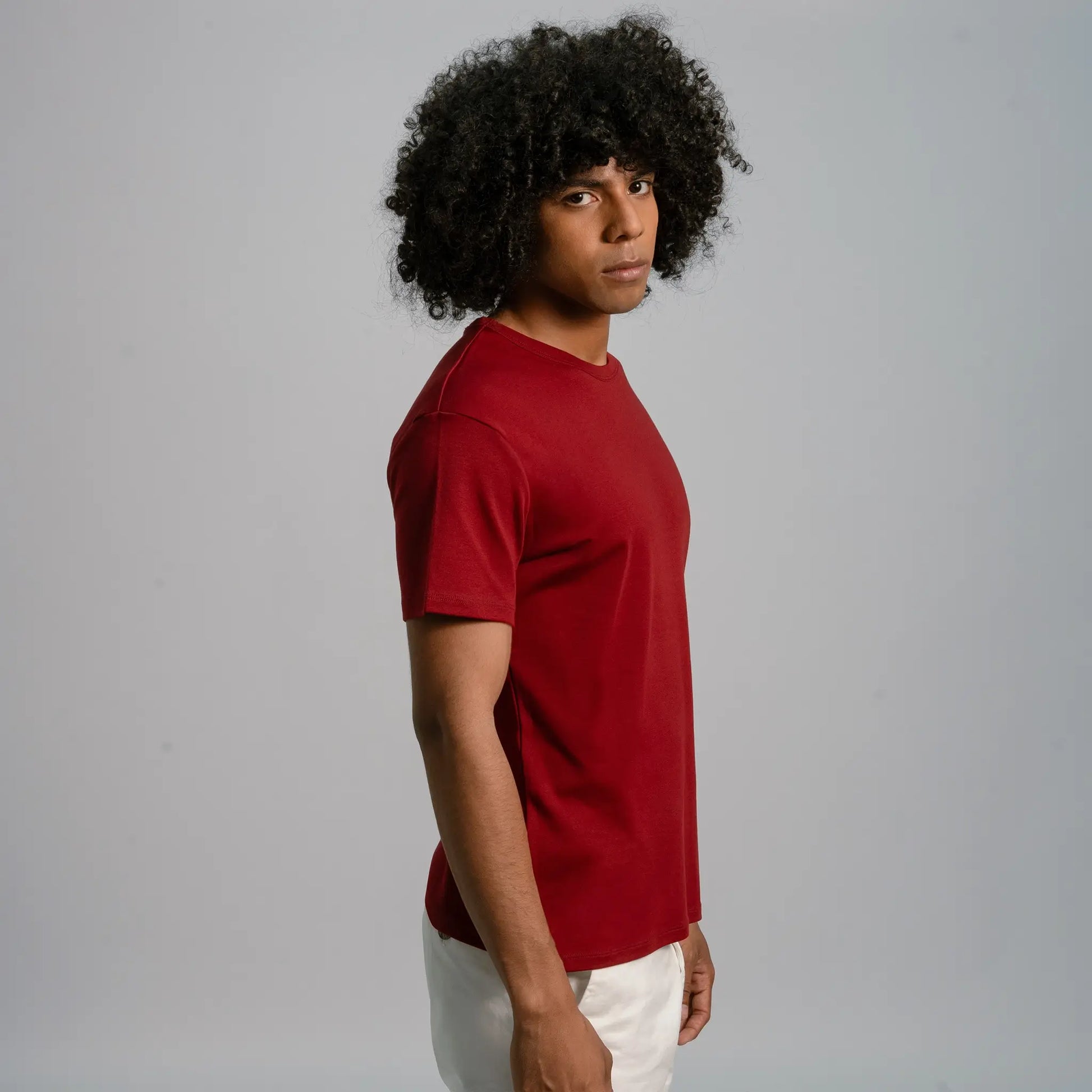 mens plain tshirt crew neck color maroon