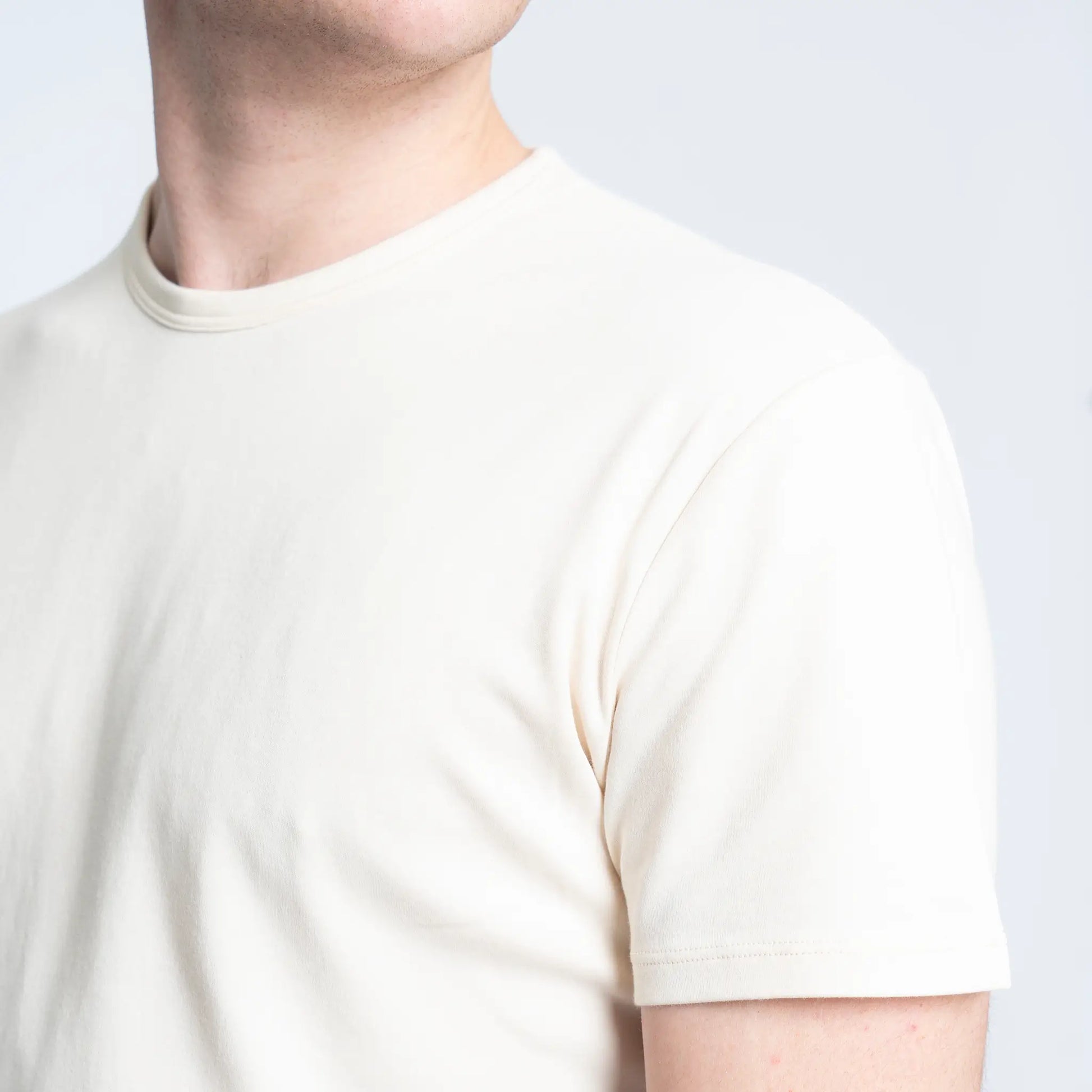 natural mens plain tshirt crew neck color Undyed