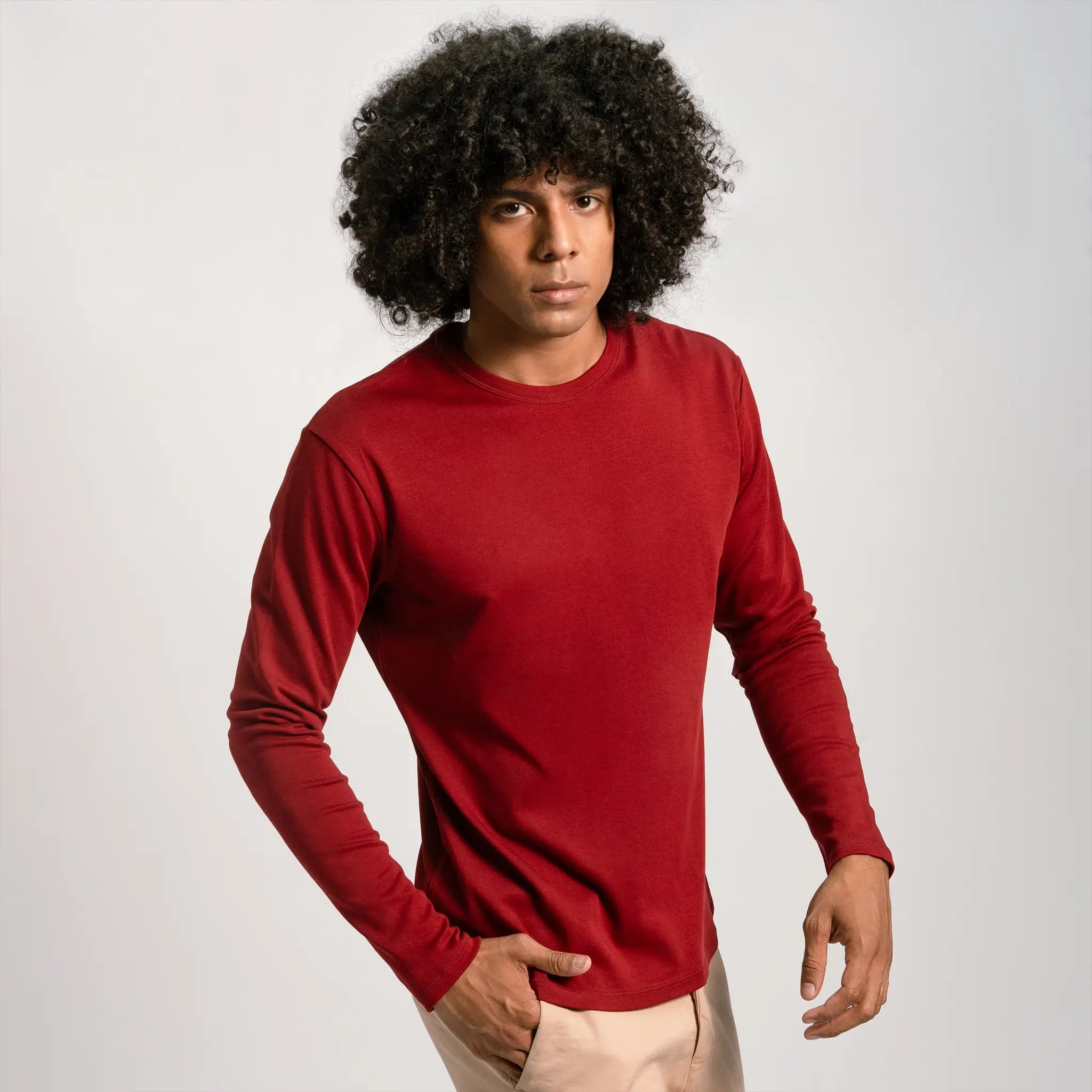mens plain tshirt tshirt long sleeve color maroon