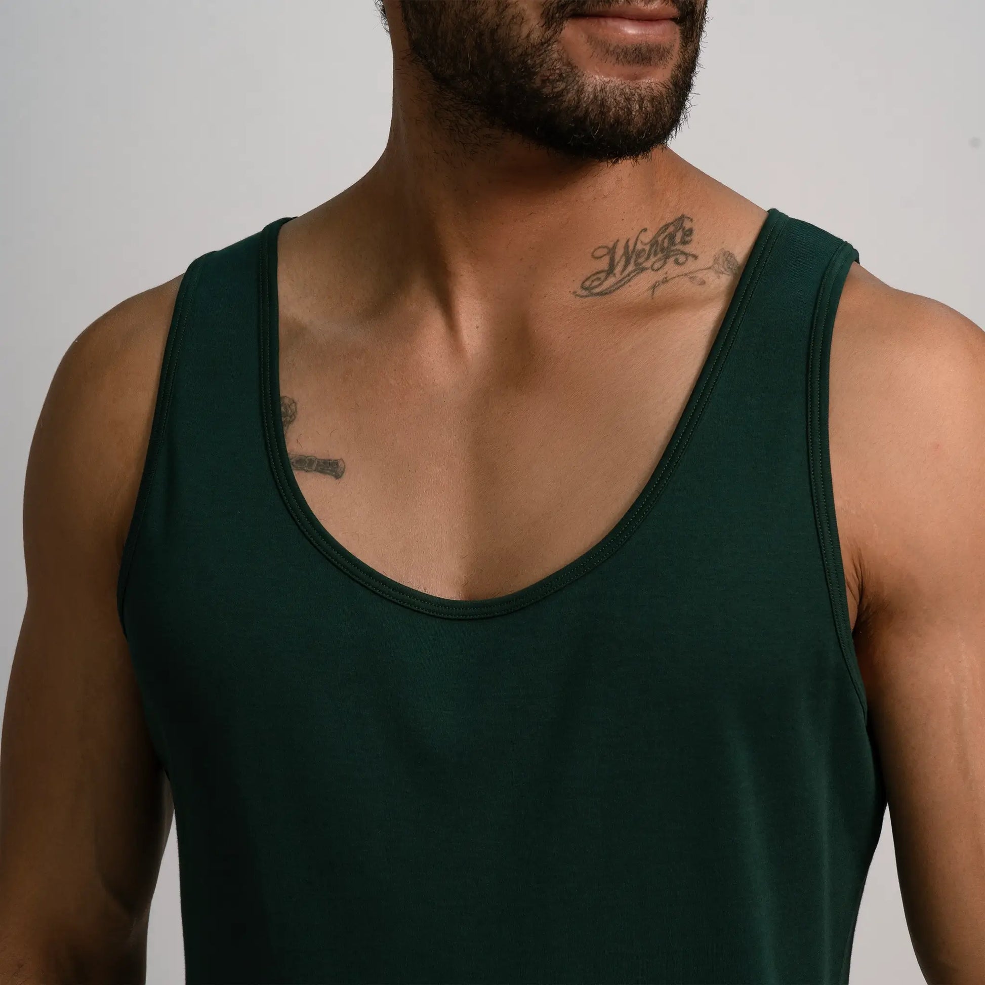 mens silky soft tank top color dark teal