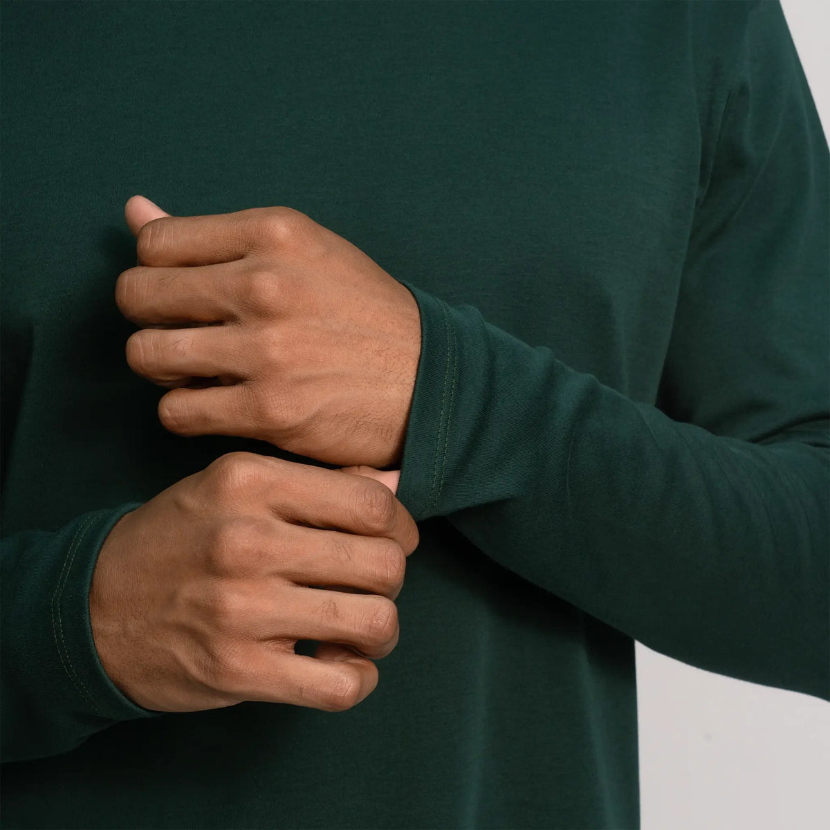 mens silky soft tshirt long sleeve color dark teal