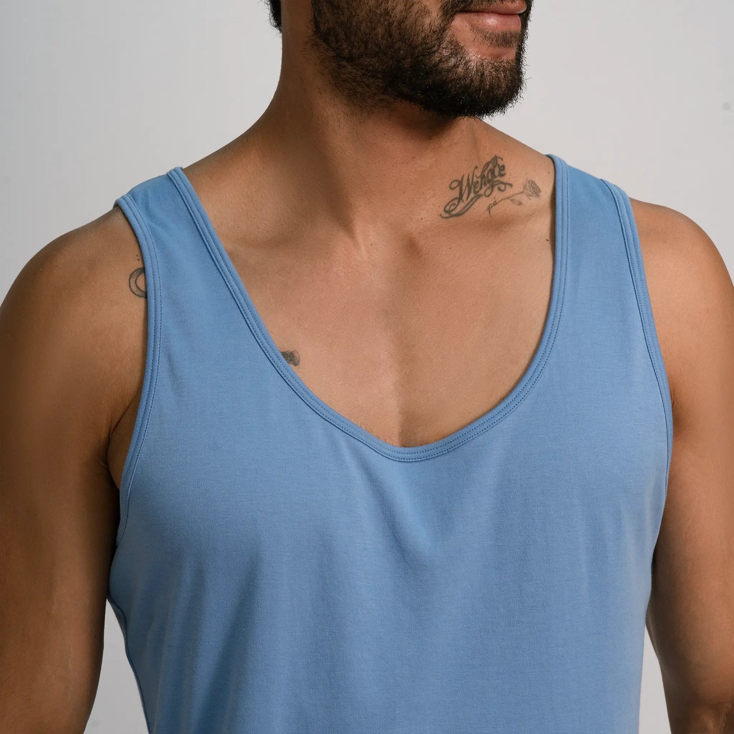 mens single origin tank top color sky blue