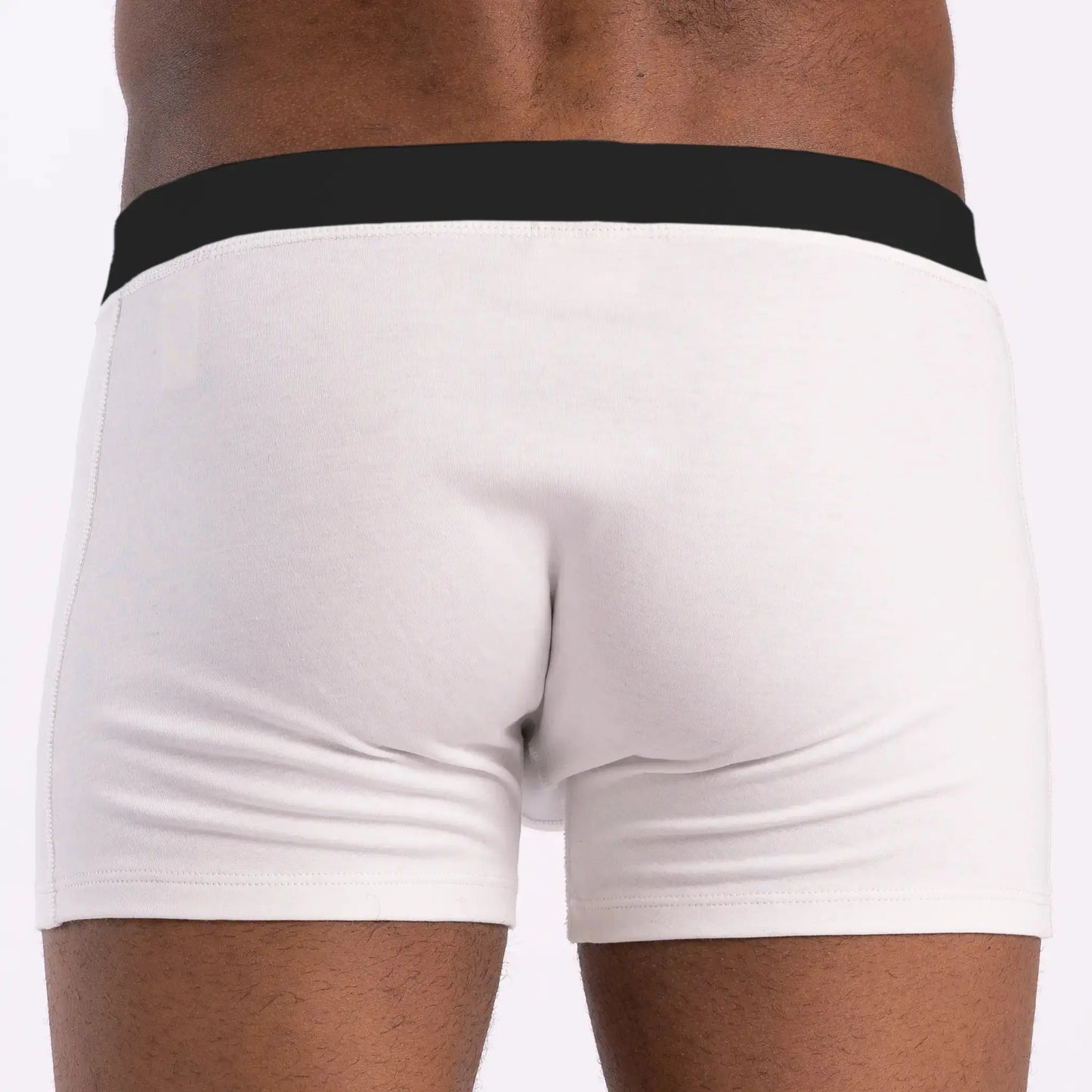 mens smooth pima cotton boxer briefs color white