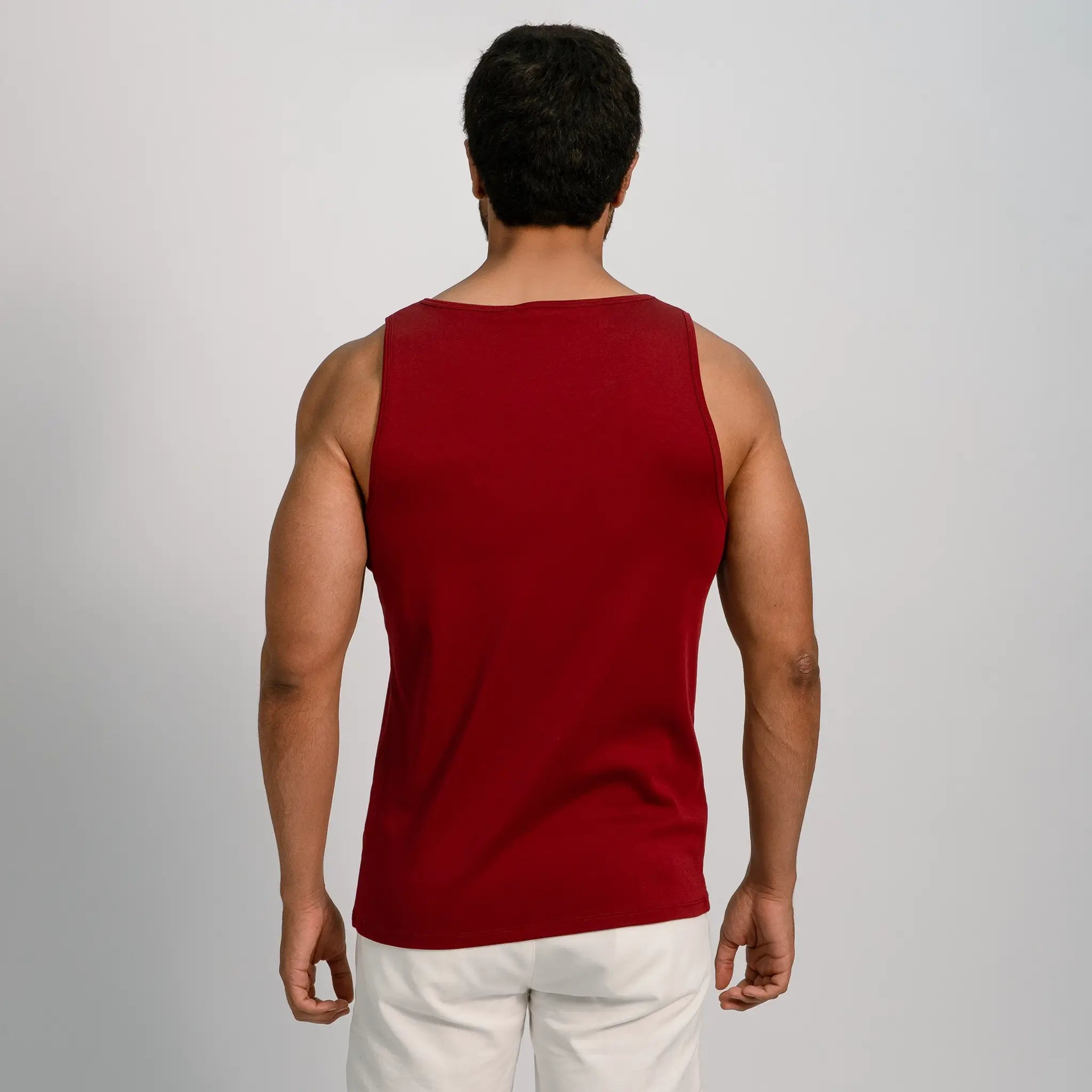 mens smooth pima cotton tank top color maroon