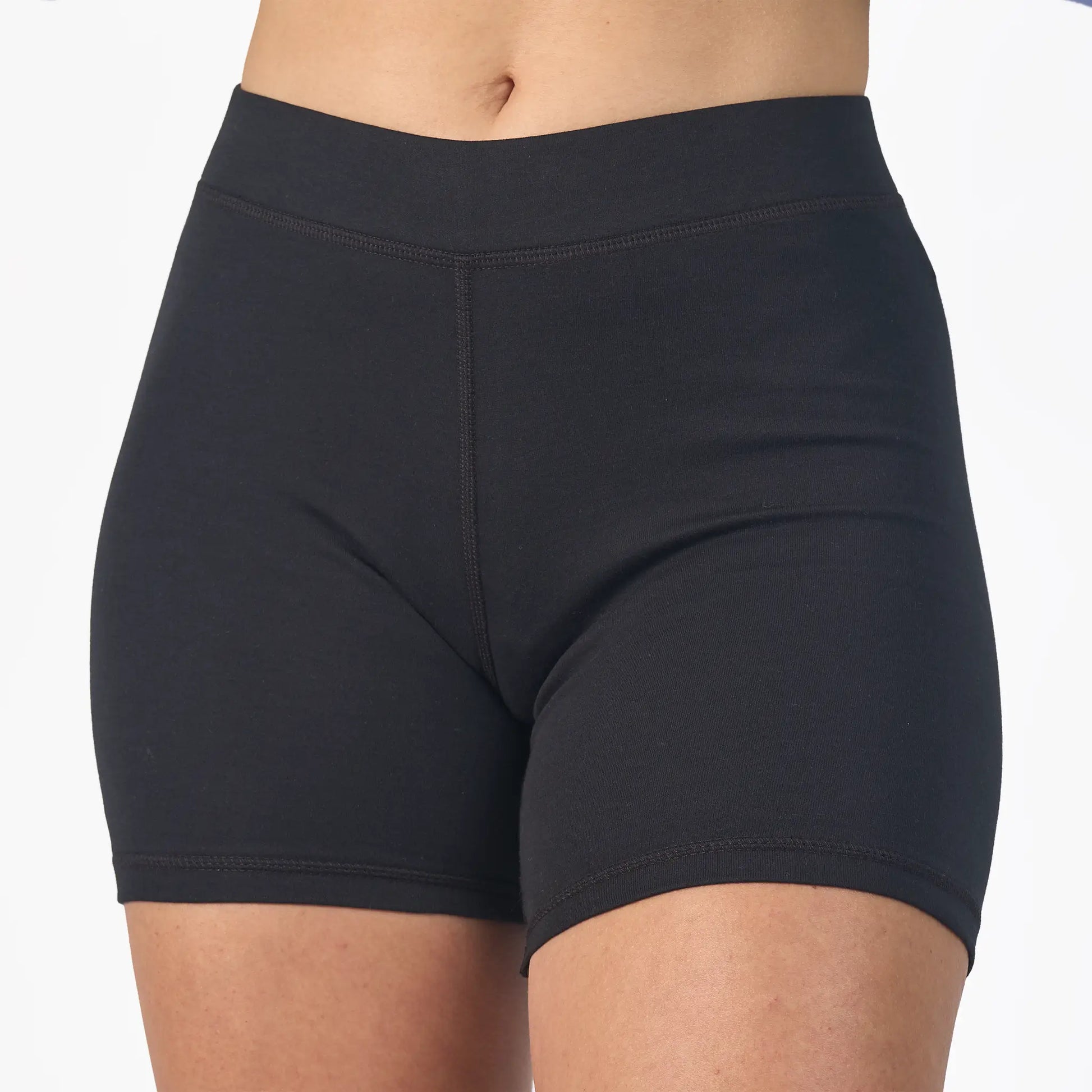 Women's Organic Pima Cotton Biker Shorts color Black
