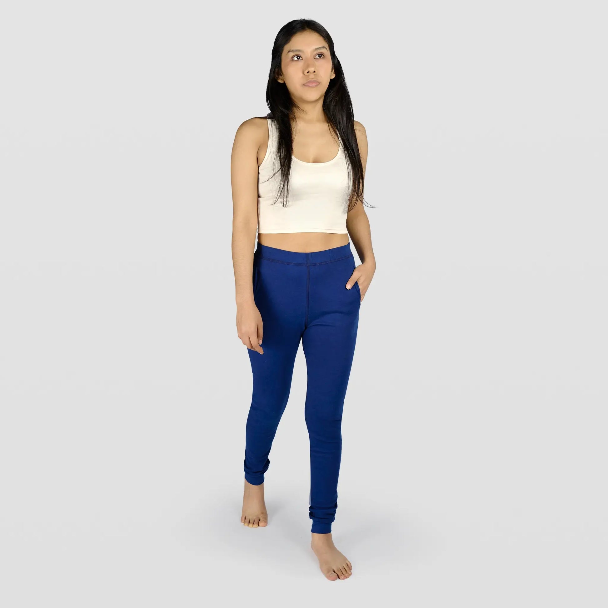 womens all ecological joggers color natural blue