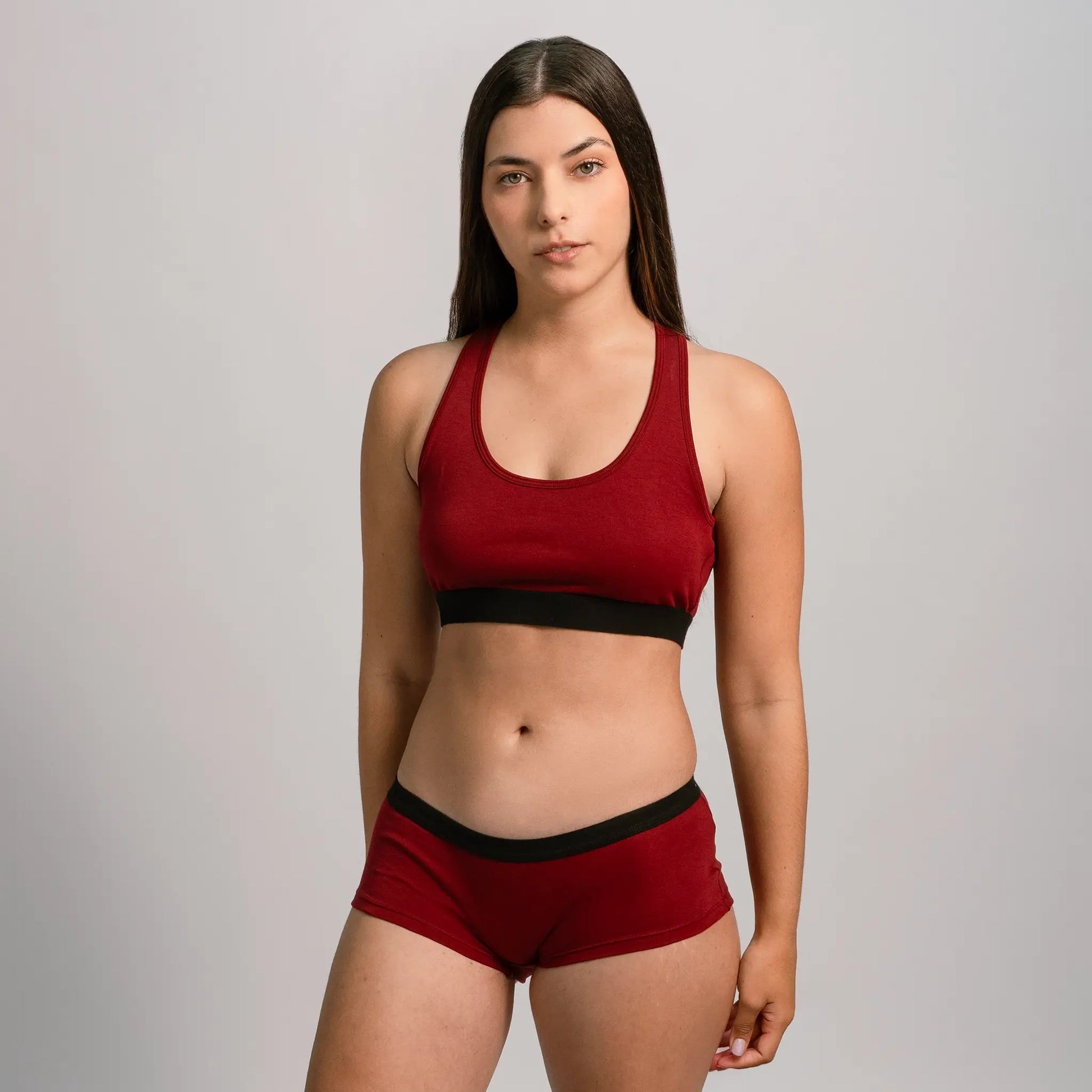 womens all natural sports bra color maroon