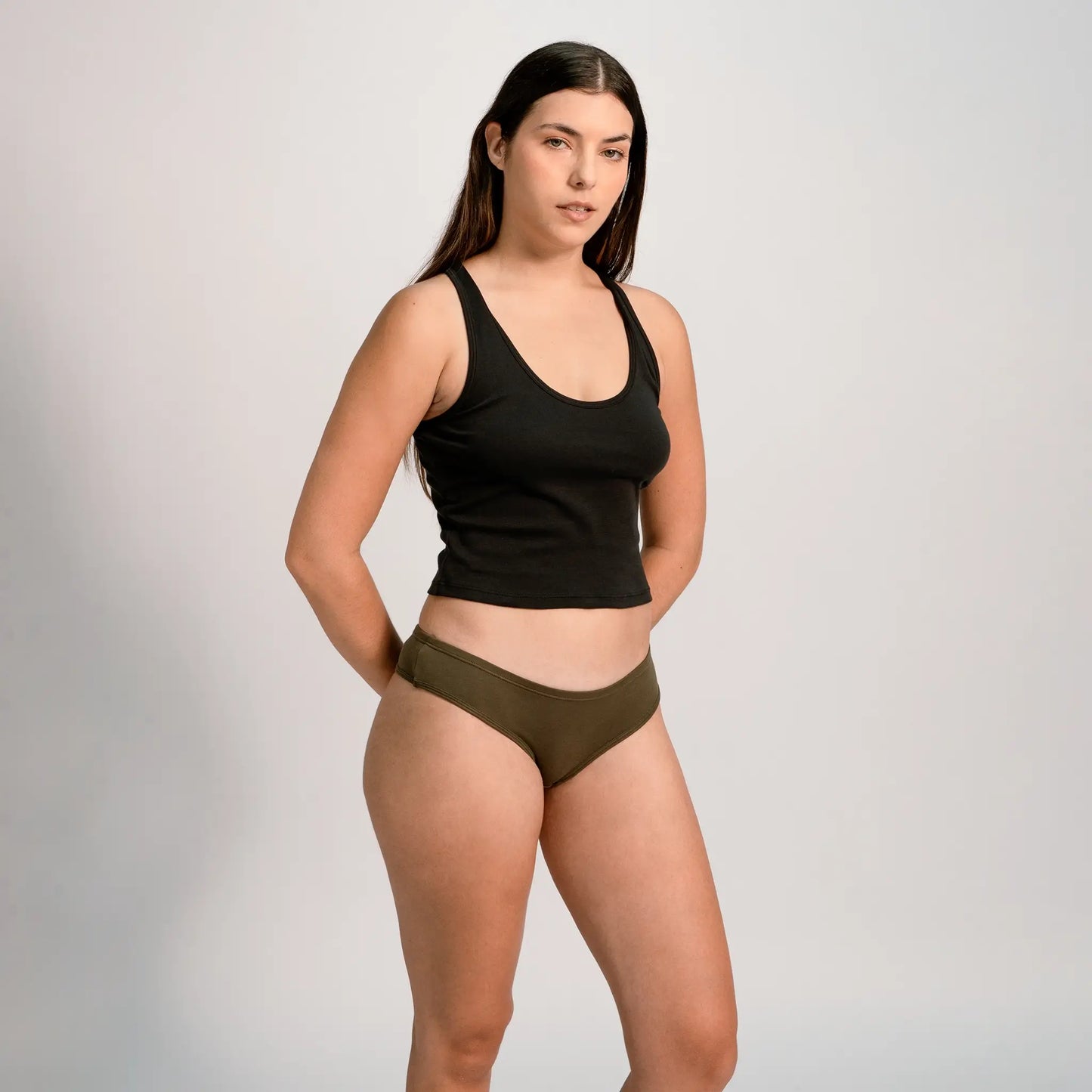 womens all natural thong color green