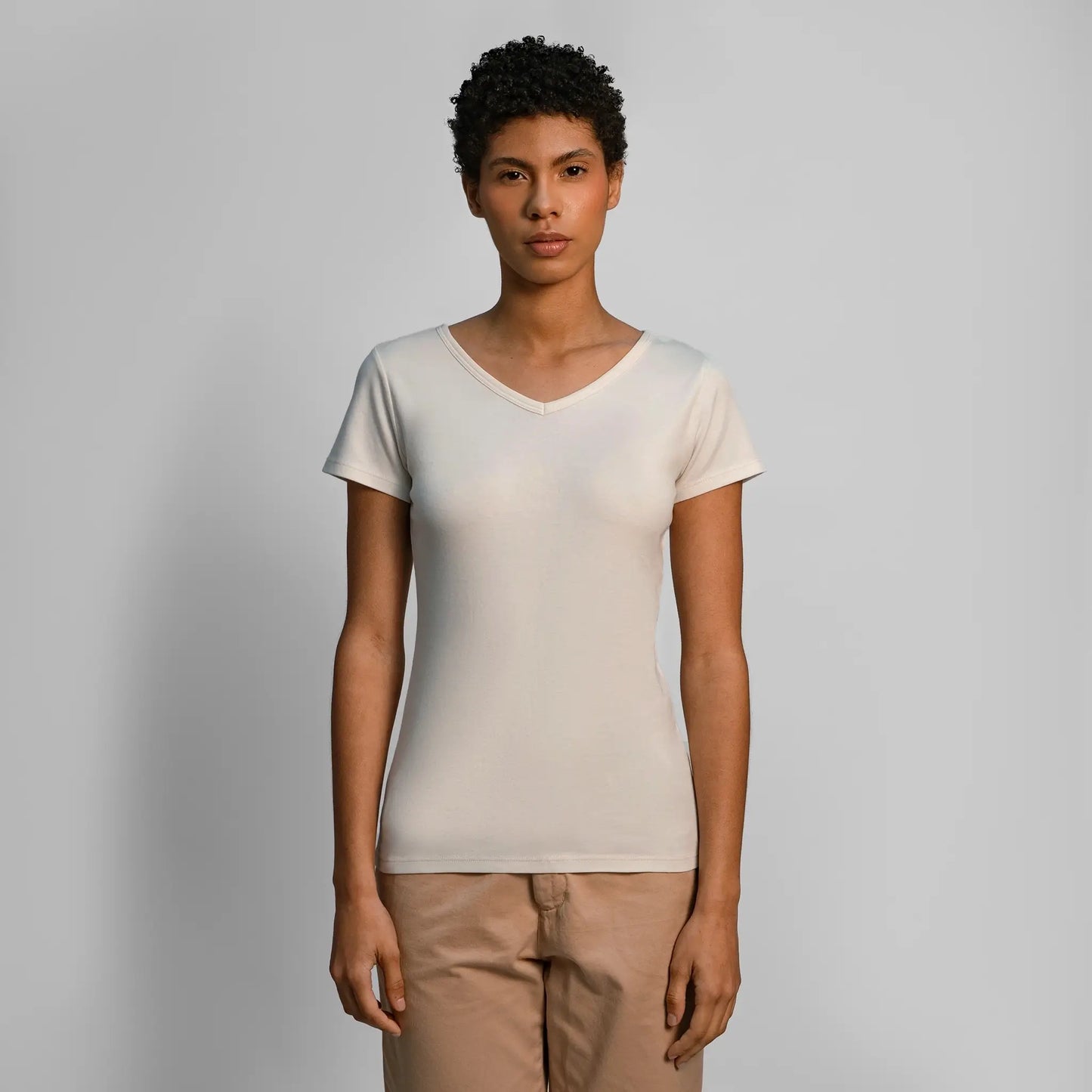 womens all natural tshirt vneck color undyed