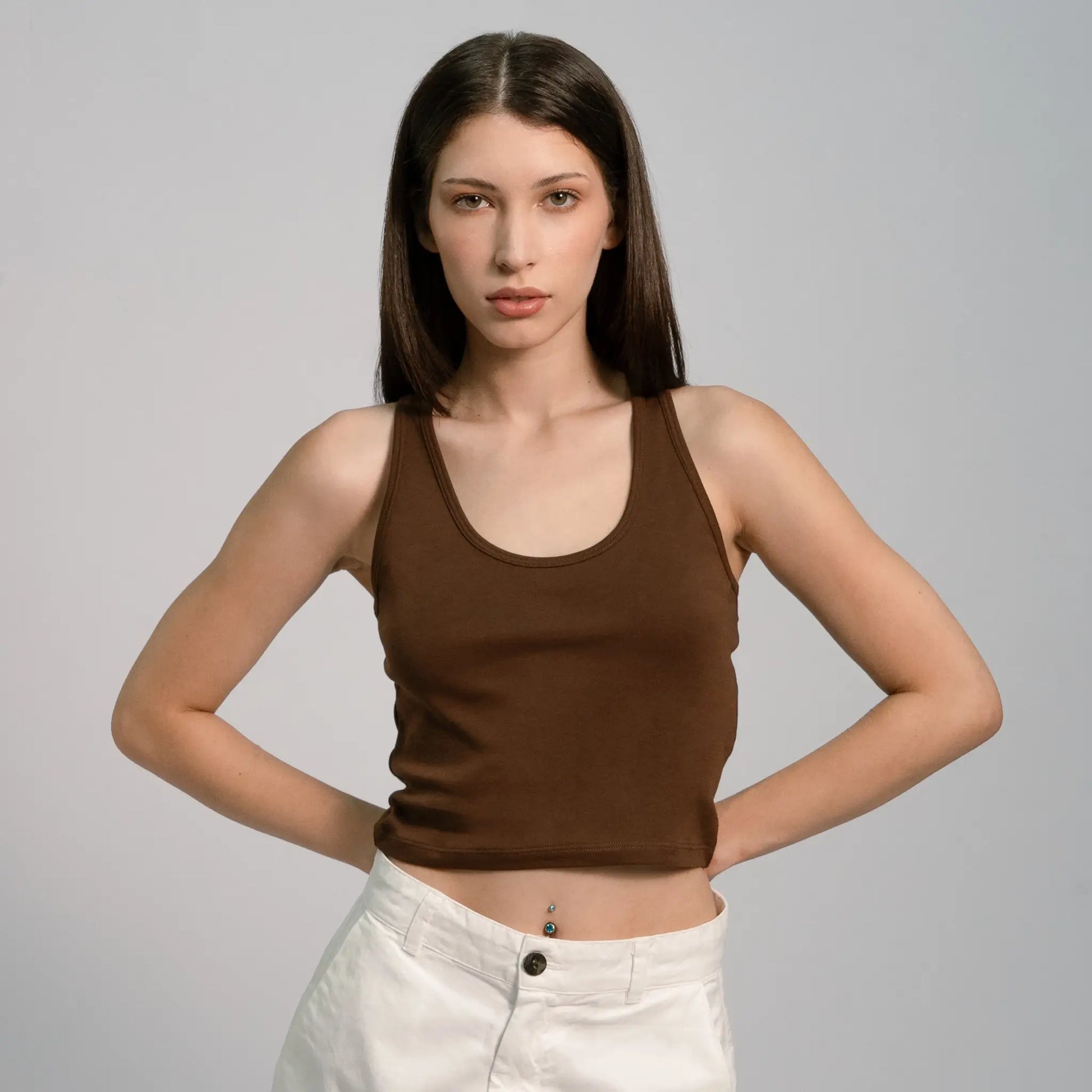 womens all occasions short tank color brown