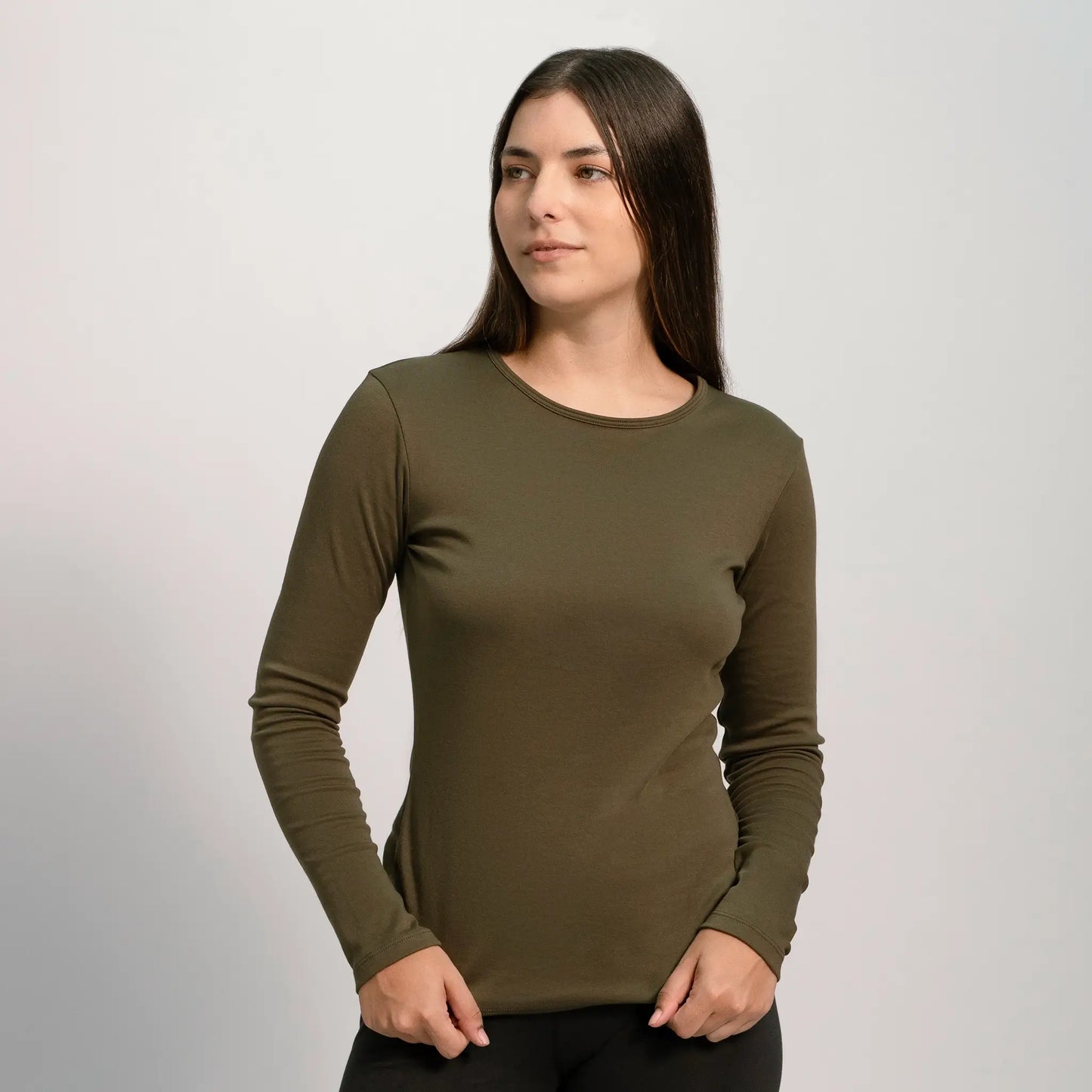 womens all occasions tshirt long sleeve color green