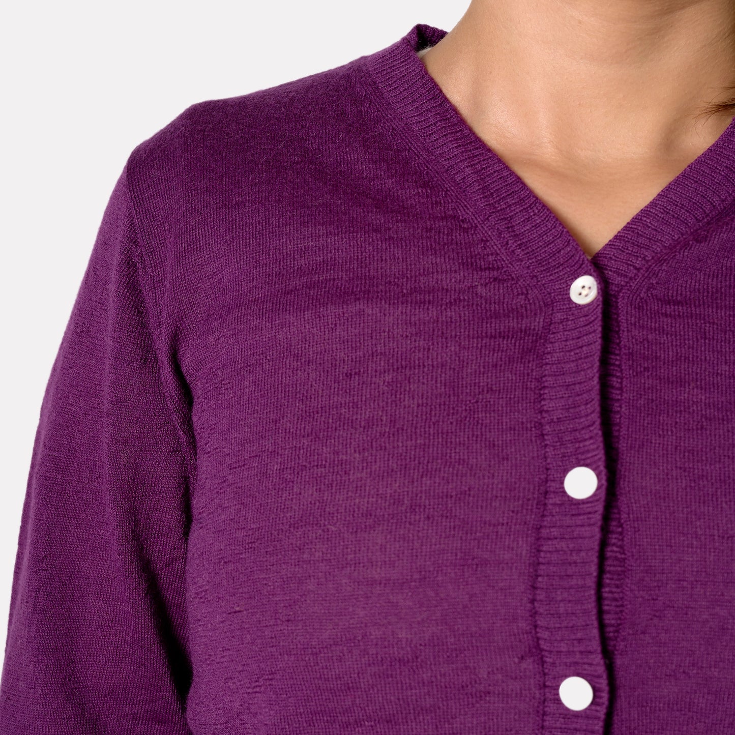 womens alpaca wool natural fiber cardigan color purple