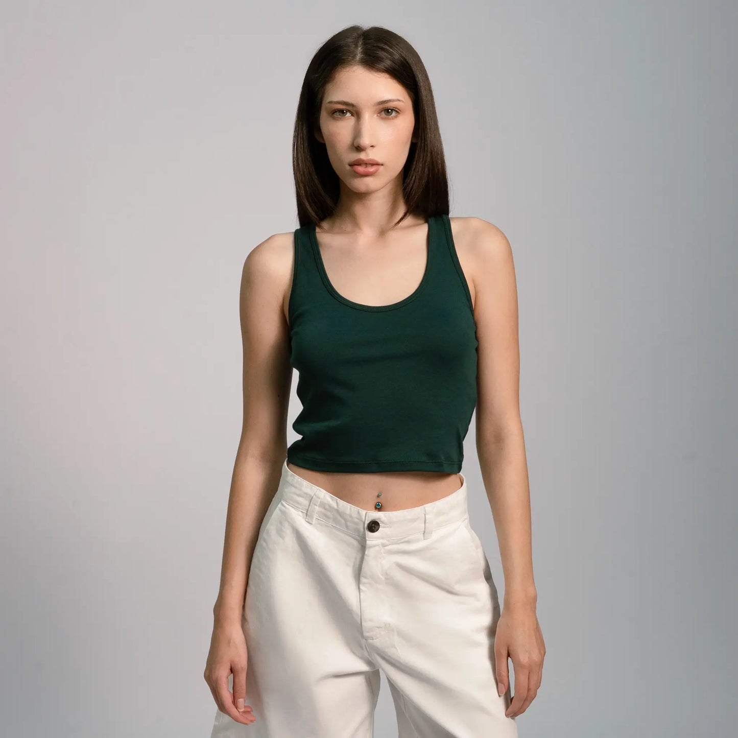 womens biodegradable short tank color dark teal