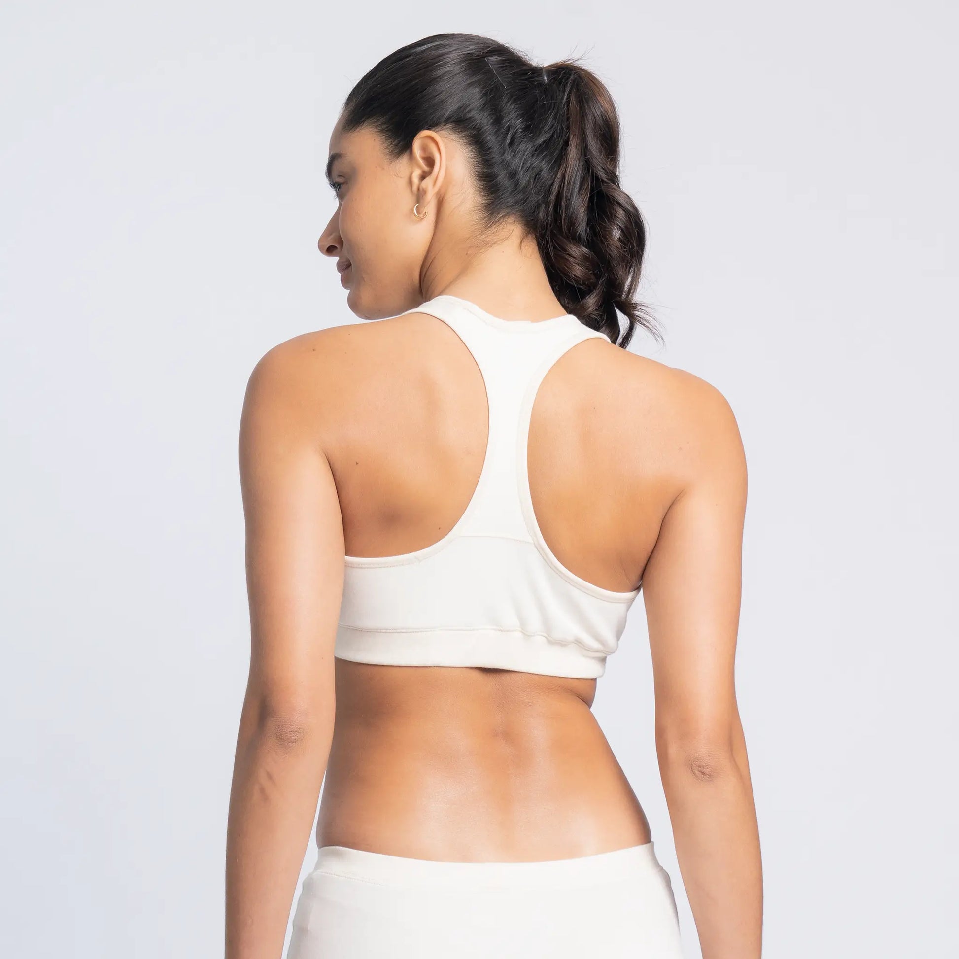 womens biodegradable sports bra color undyed
