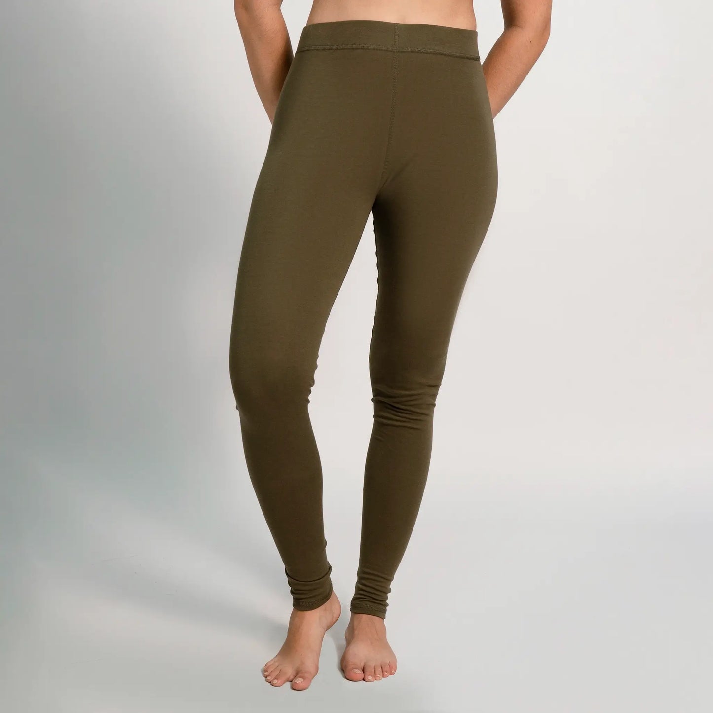 womens comfortable fit leggings color green