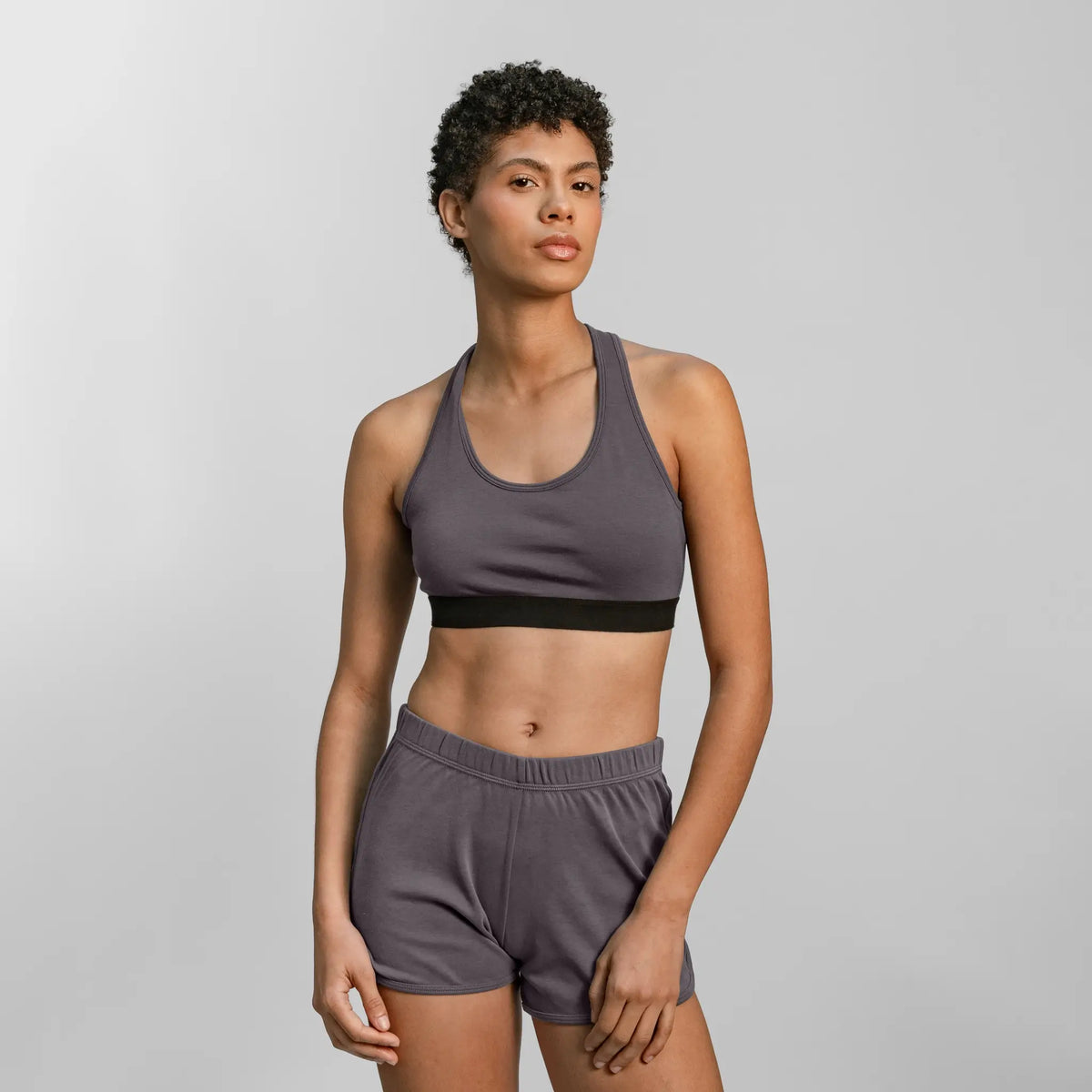 womens comfortable sports bra color gray