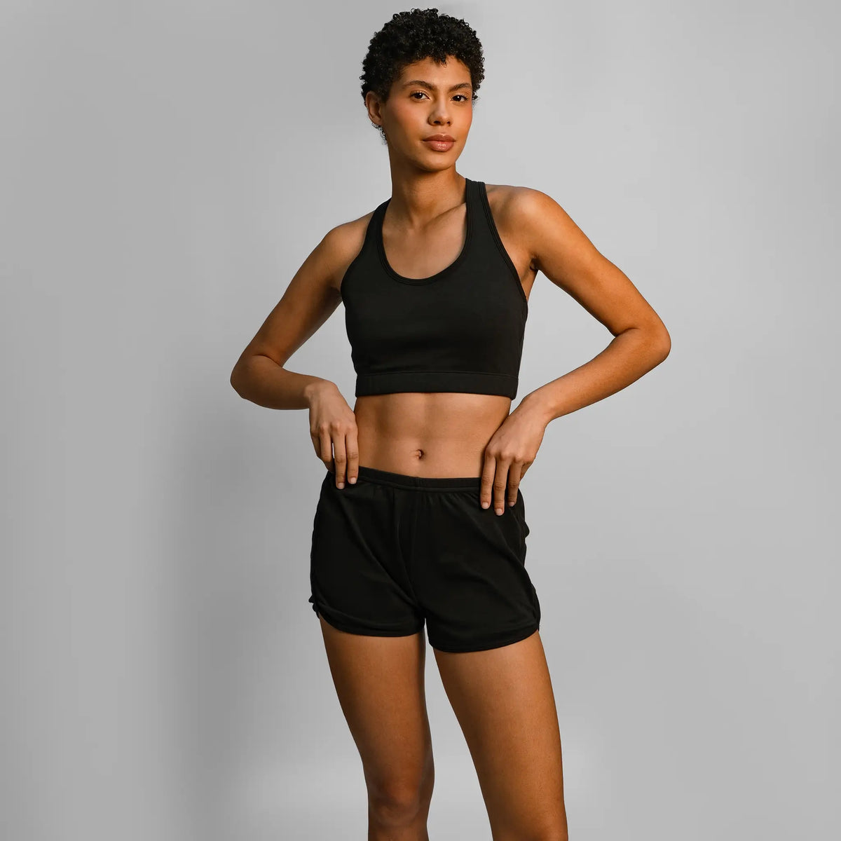 womens eco friendly shorts color black