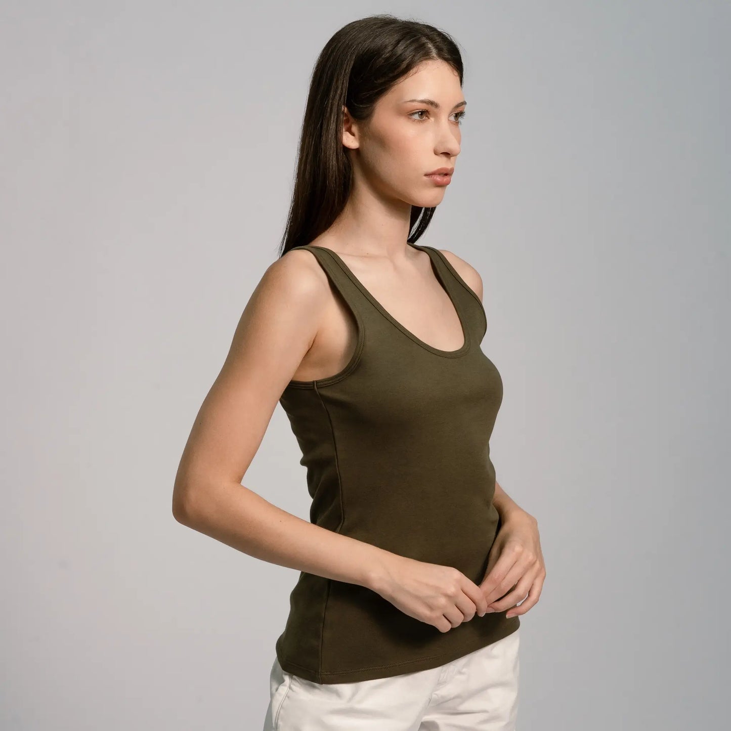 womens eco friendly tank top color green