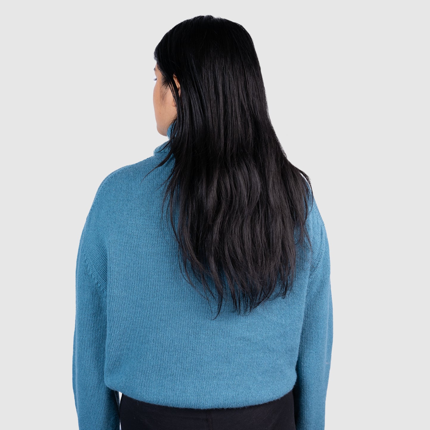 womens ecological alpaca wool turtleneck sweater color teal