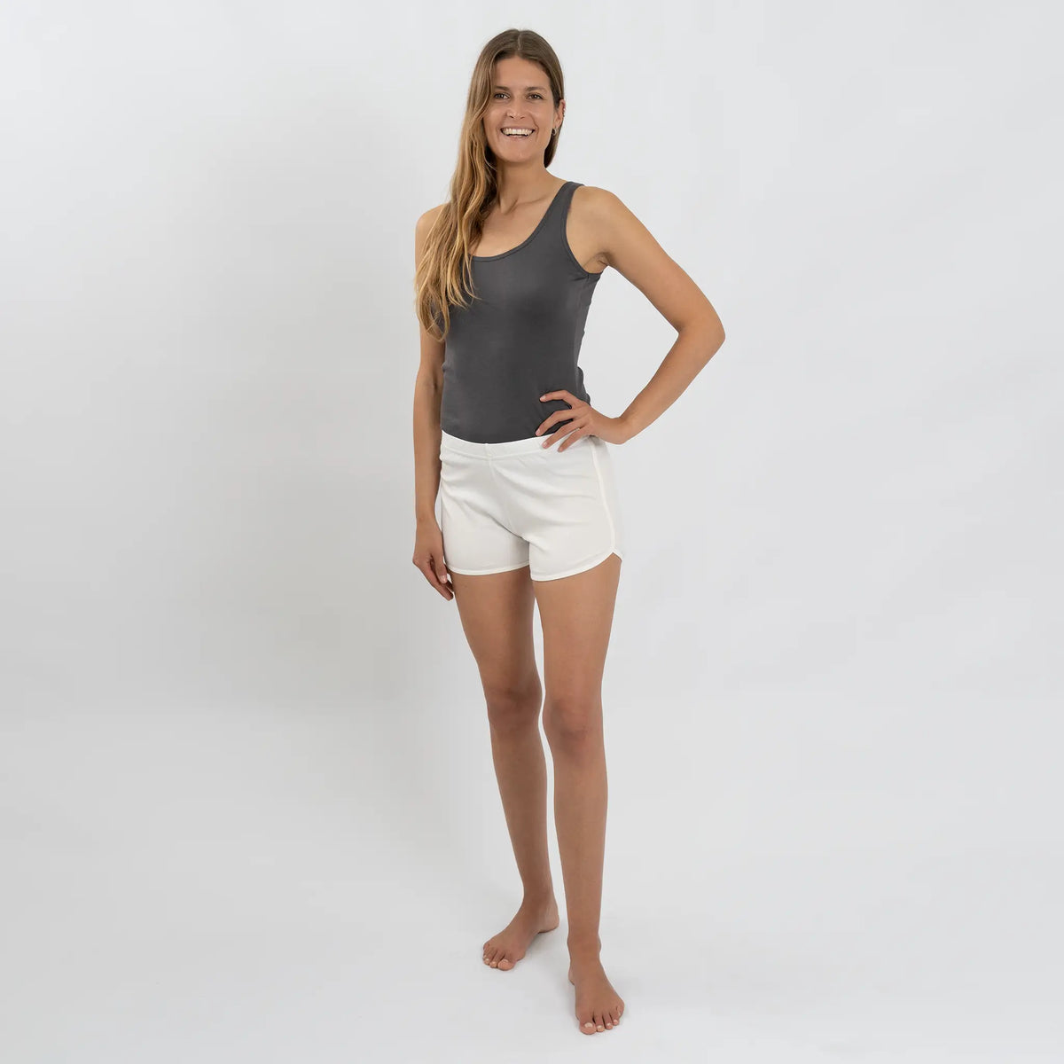 womens ecological shorts color white
