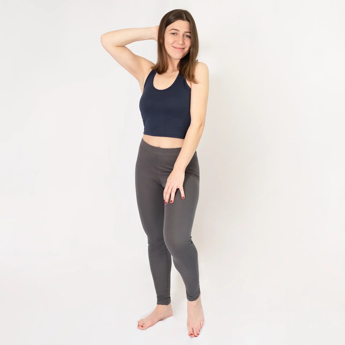 womens finest pima leggings color gray