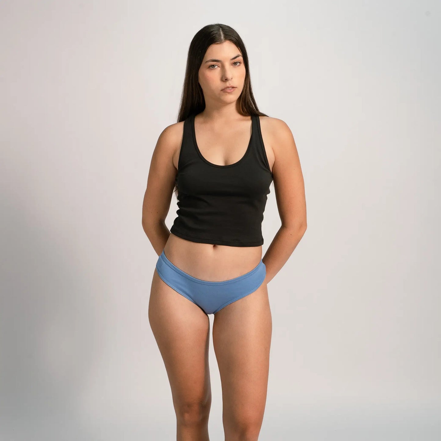 womens finest pima thong color sky blue