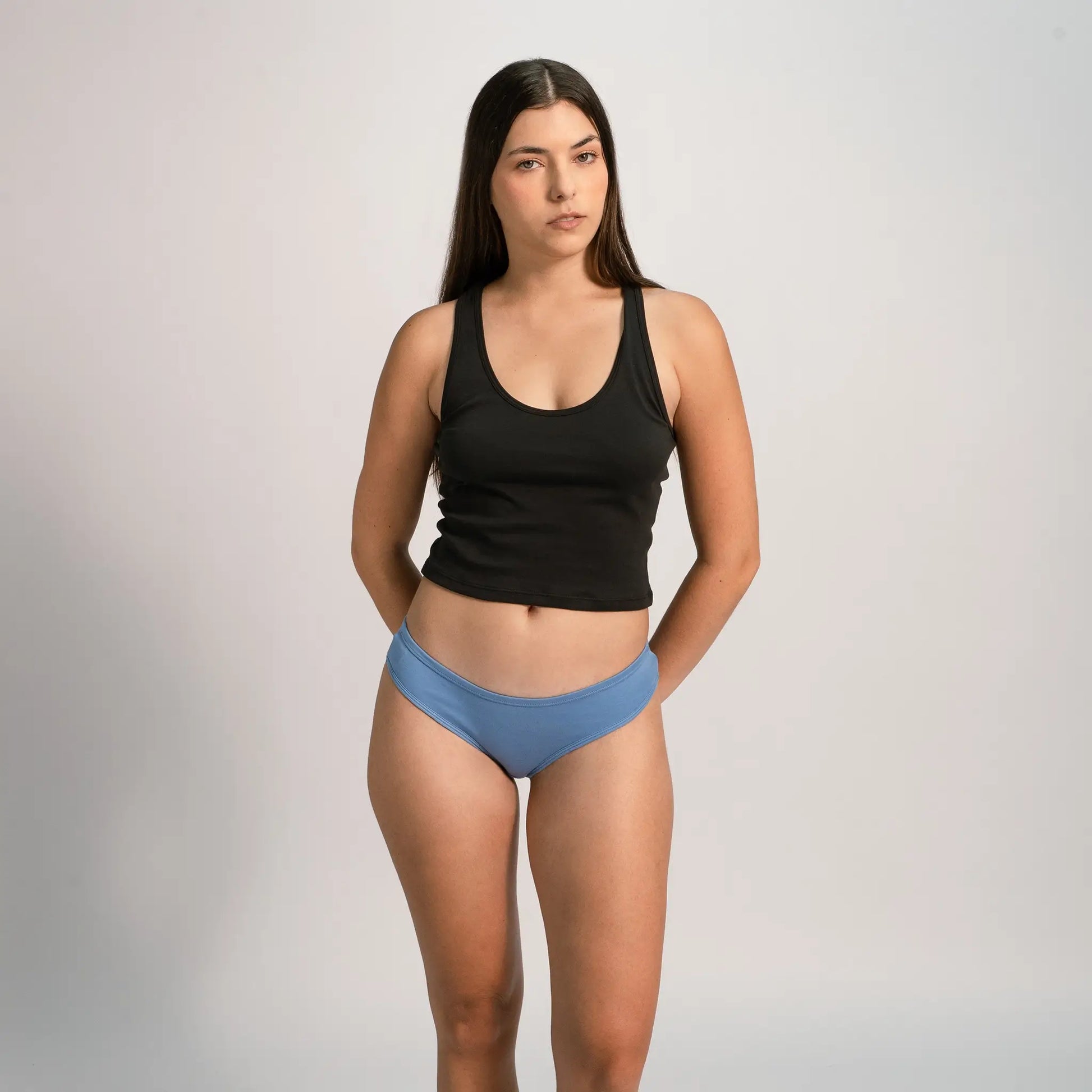 womens finest pima thong color sky blue