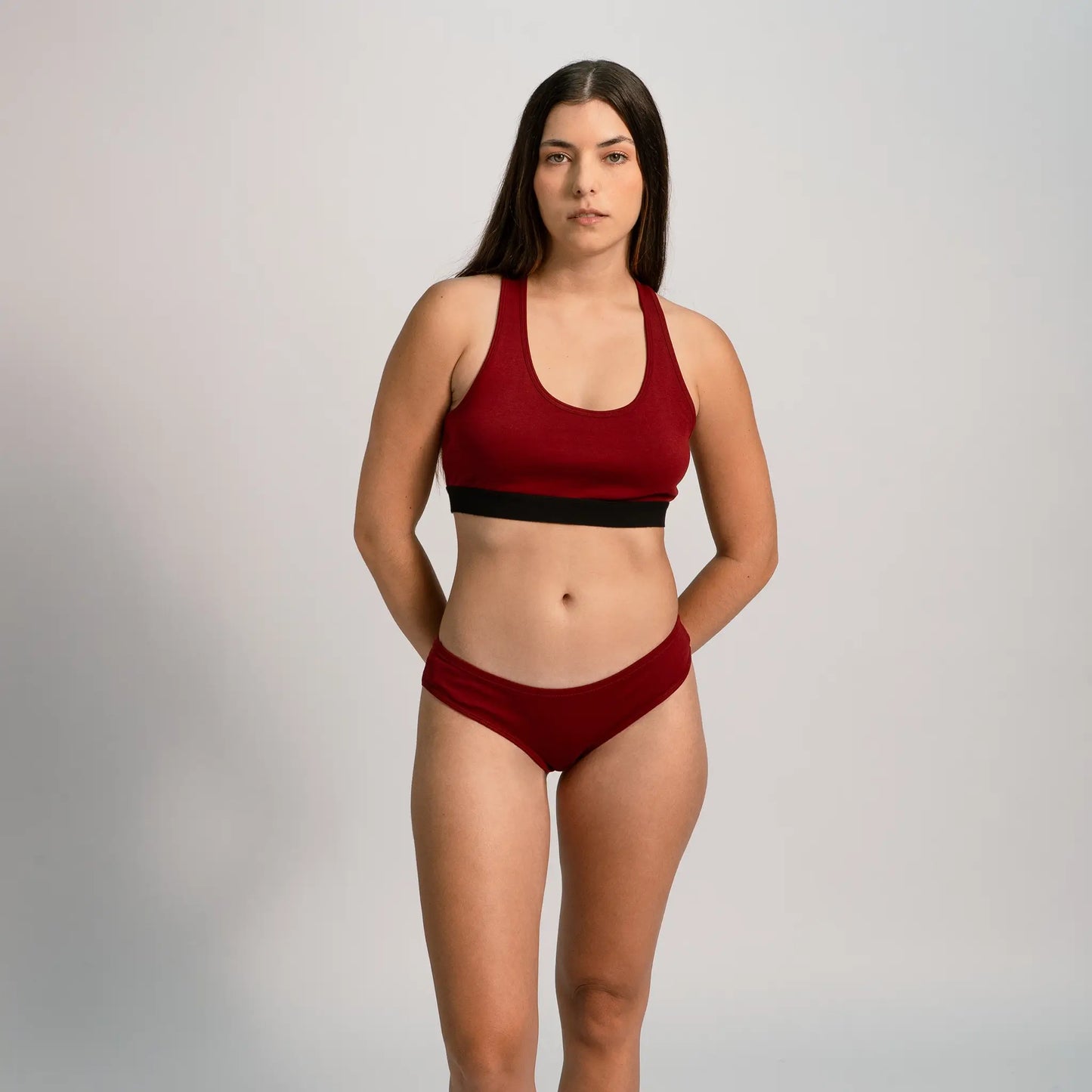 womens gots thong color maroon