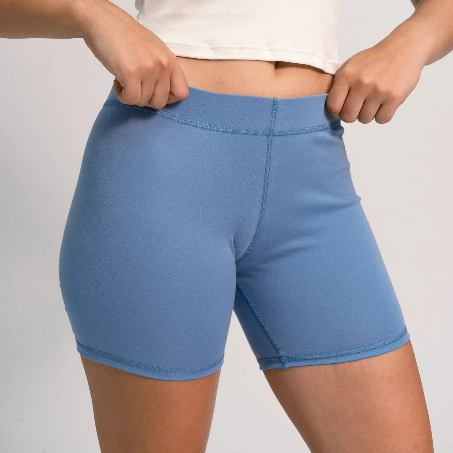 womens hypoallergenic biker shorts color sky blue