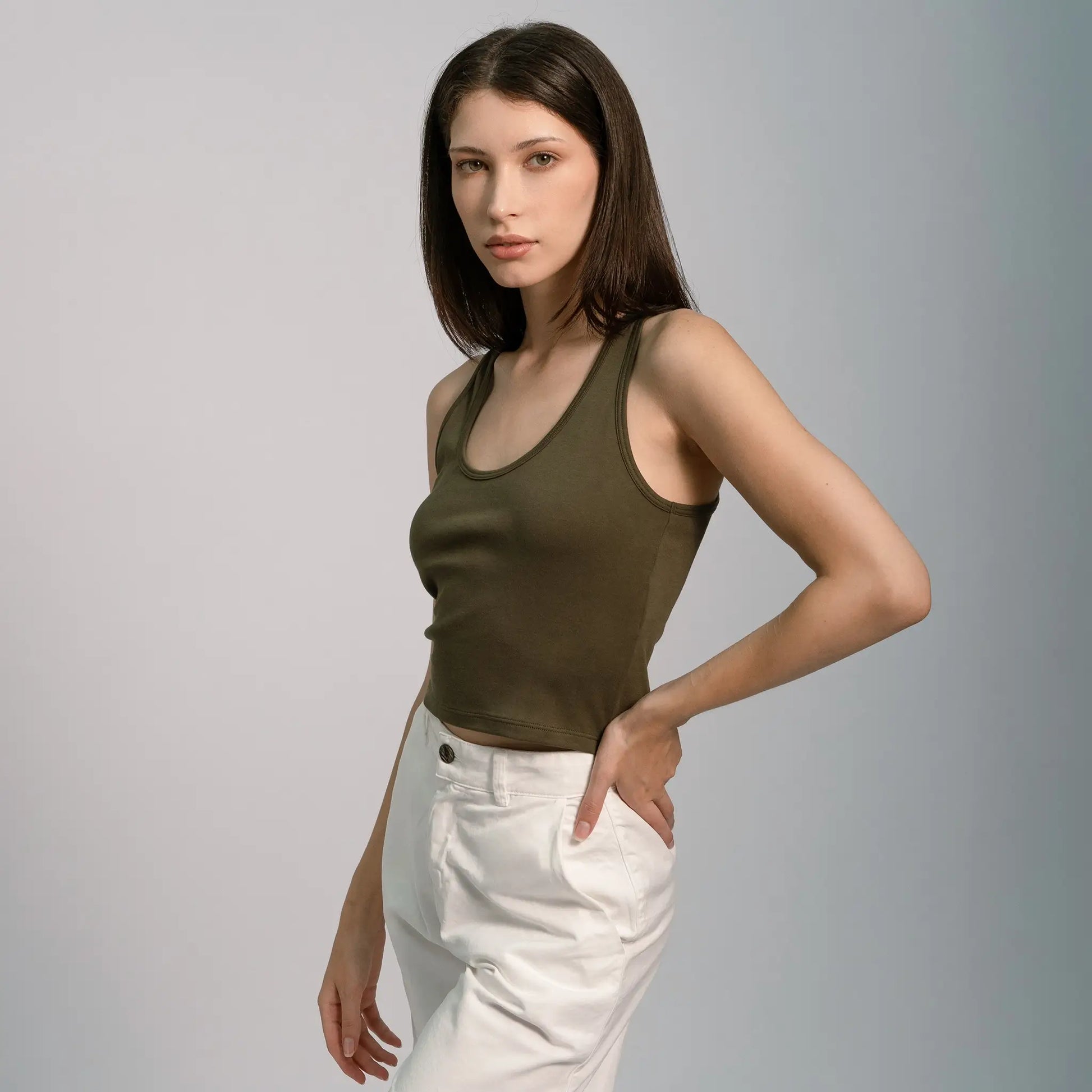 womens hypoallergenic short tank color green