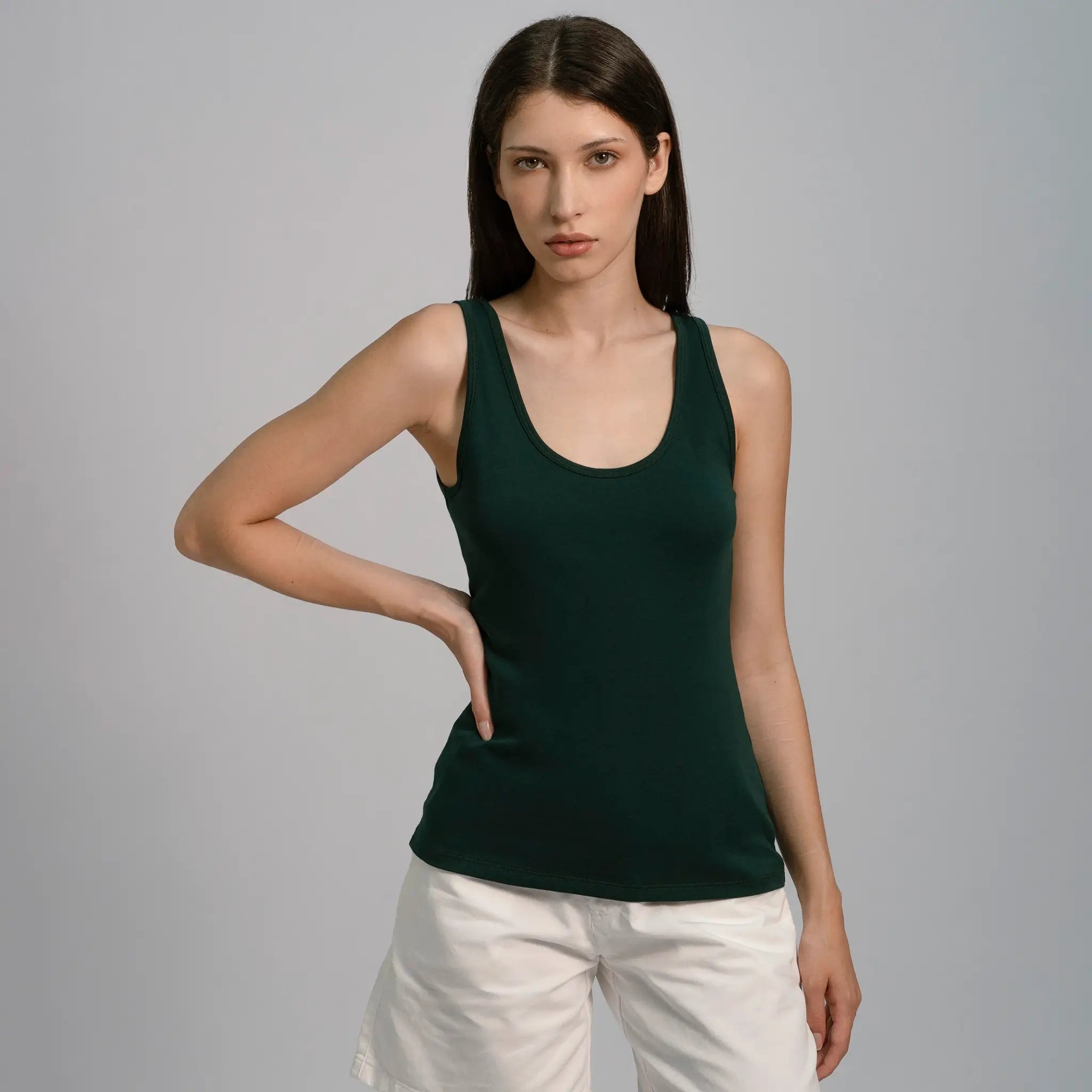 womens low impact dye tank top color dark teal