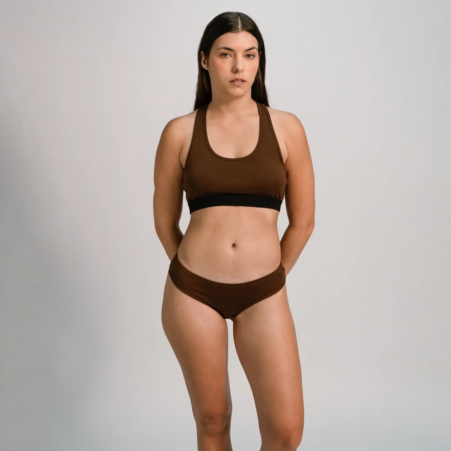 womens low impact dye thong color brown