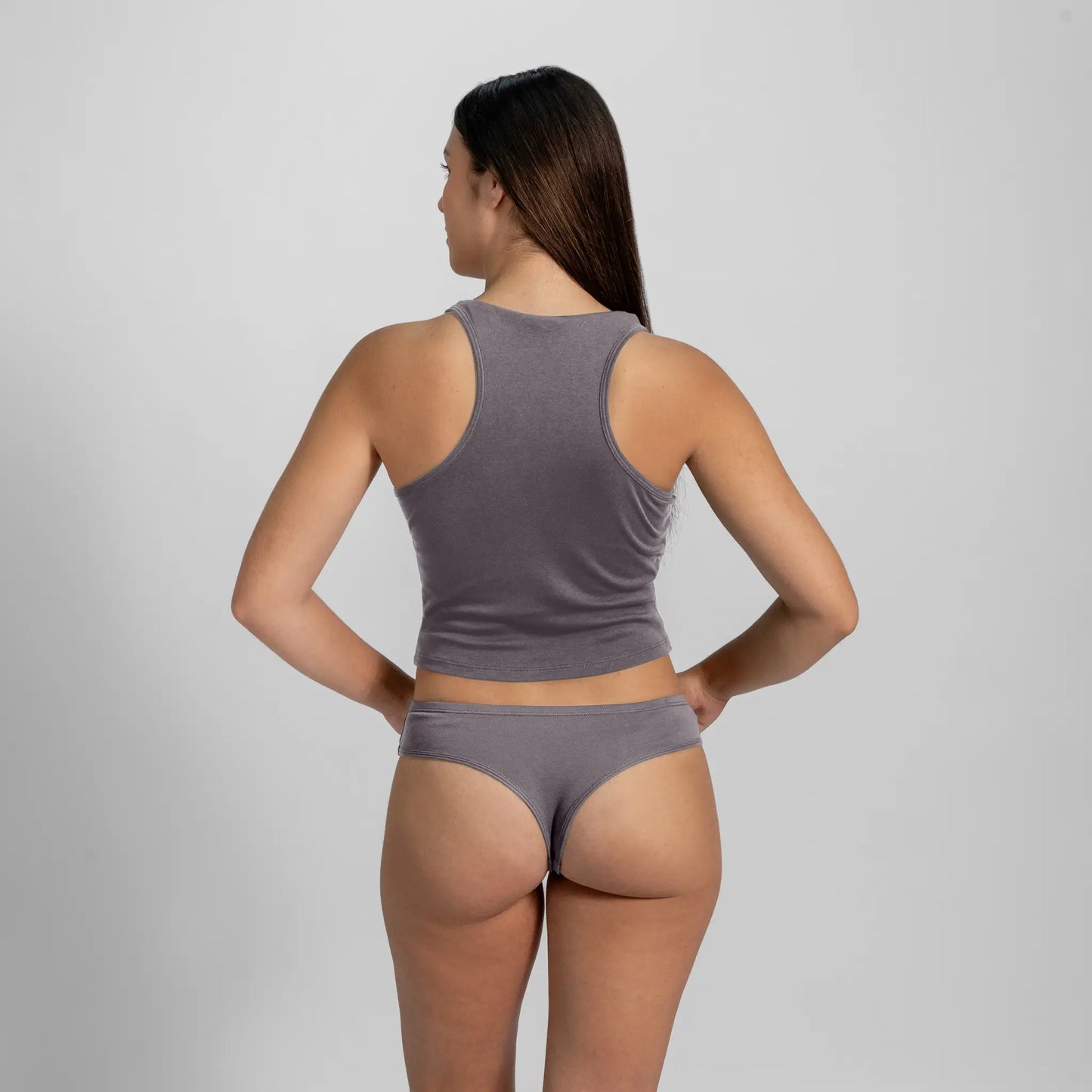 womens natural fiber thong color gray