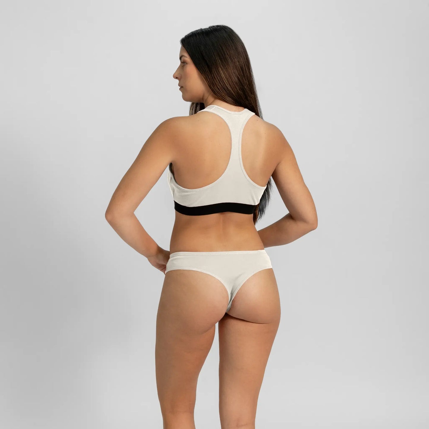 womens natural fiber thong color white