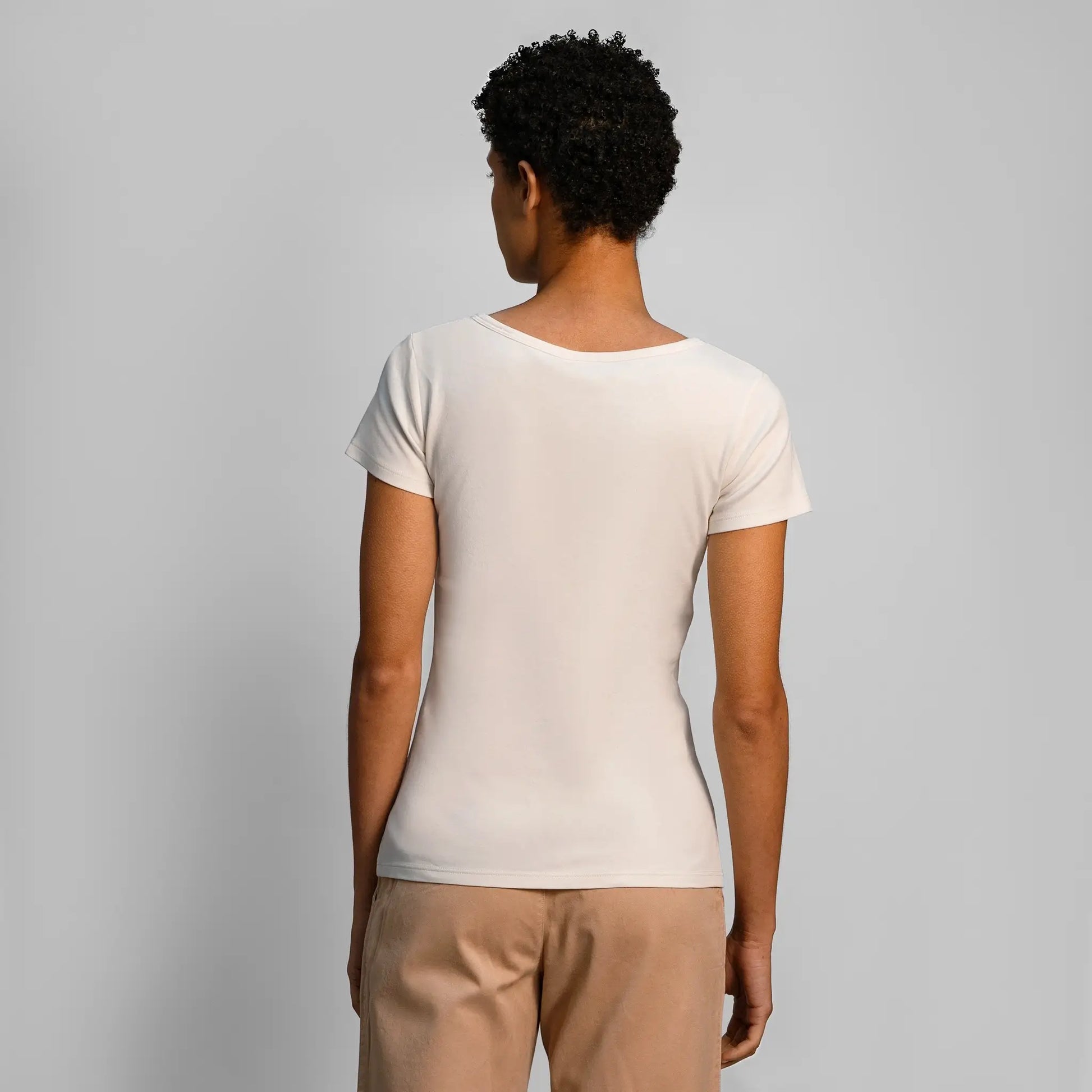 womens natural fiber tshirt vneck color undyed